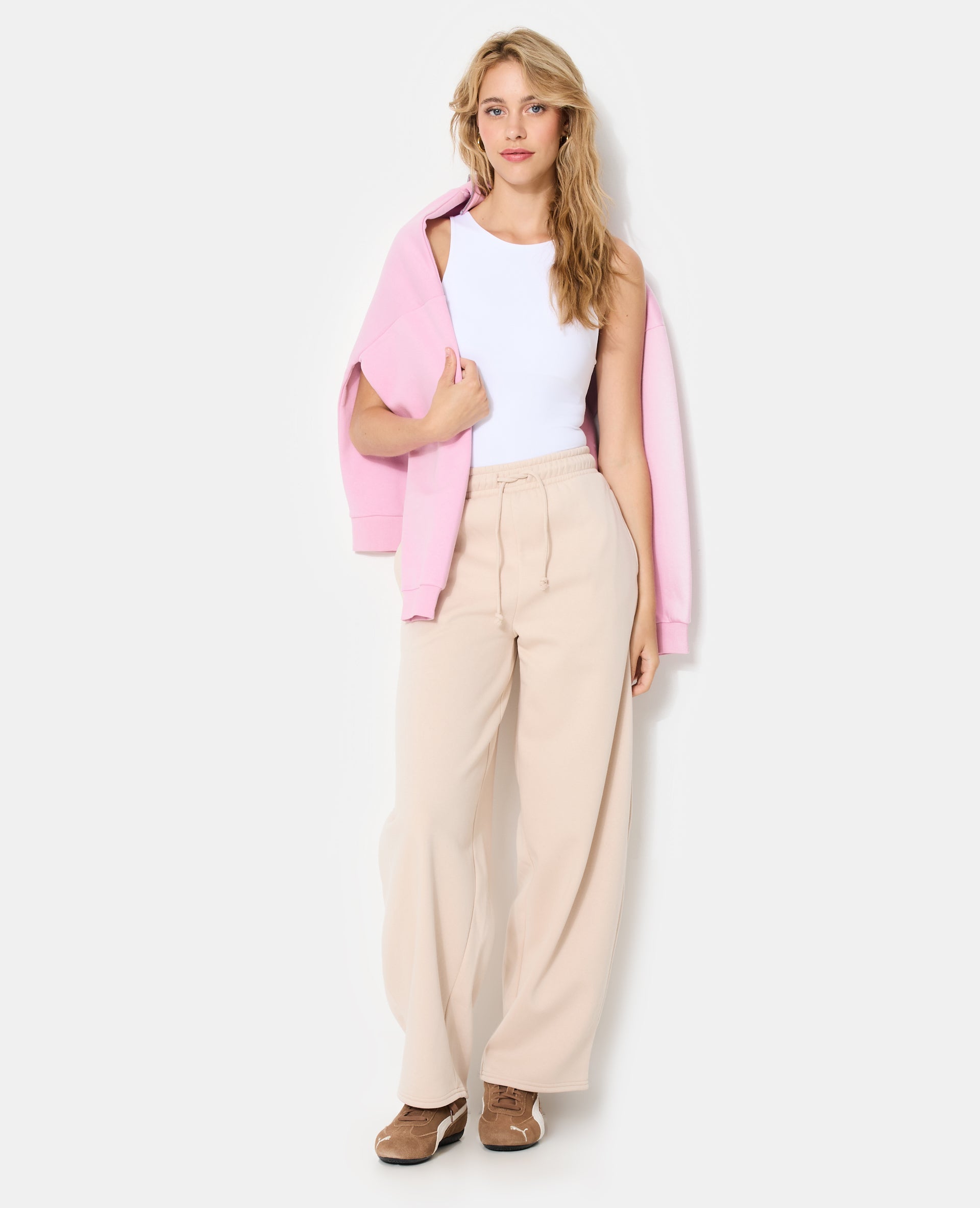 Pantalon de jogging en molleton forme barrel