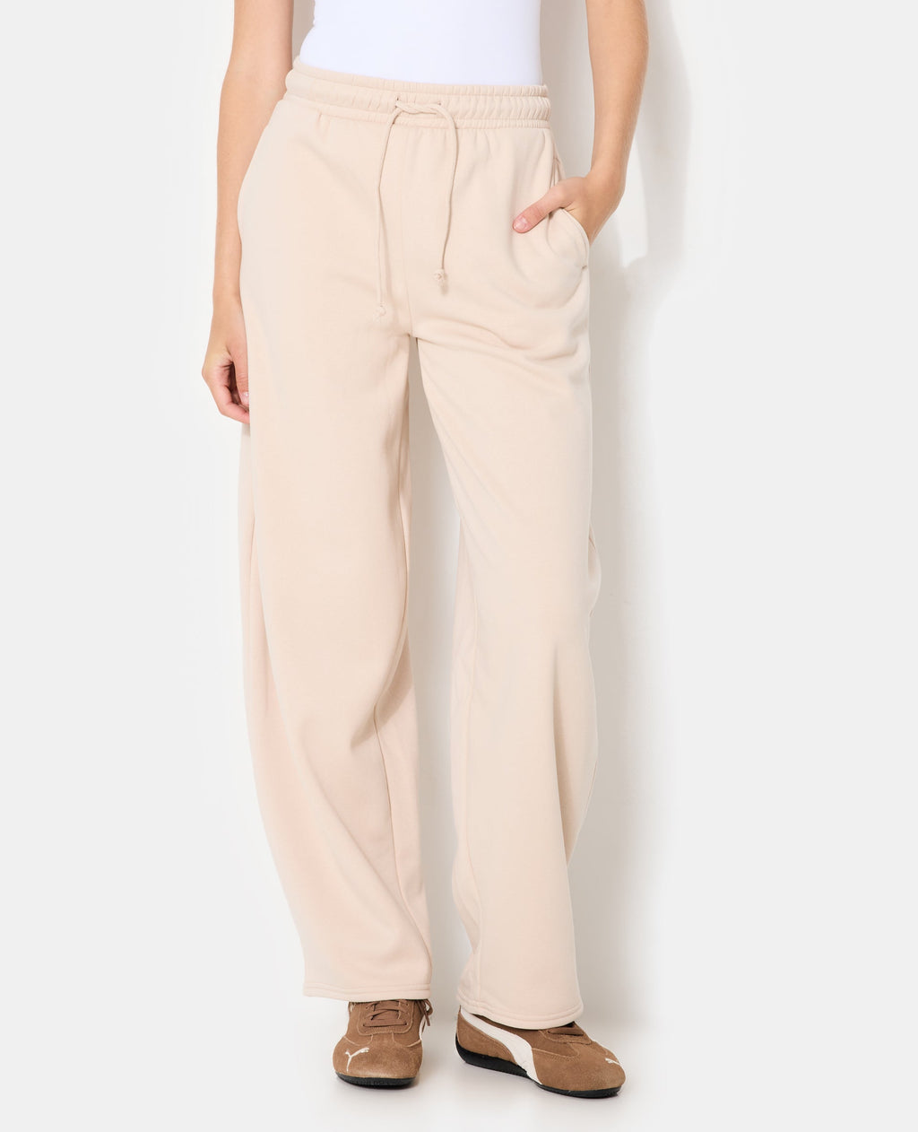 Pantalon de jogging en molleton forme barrel