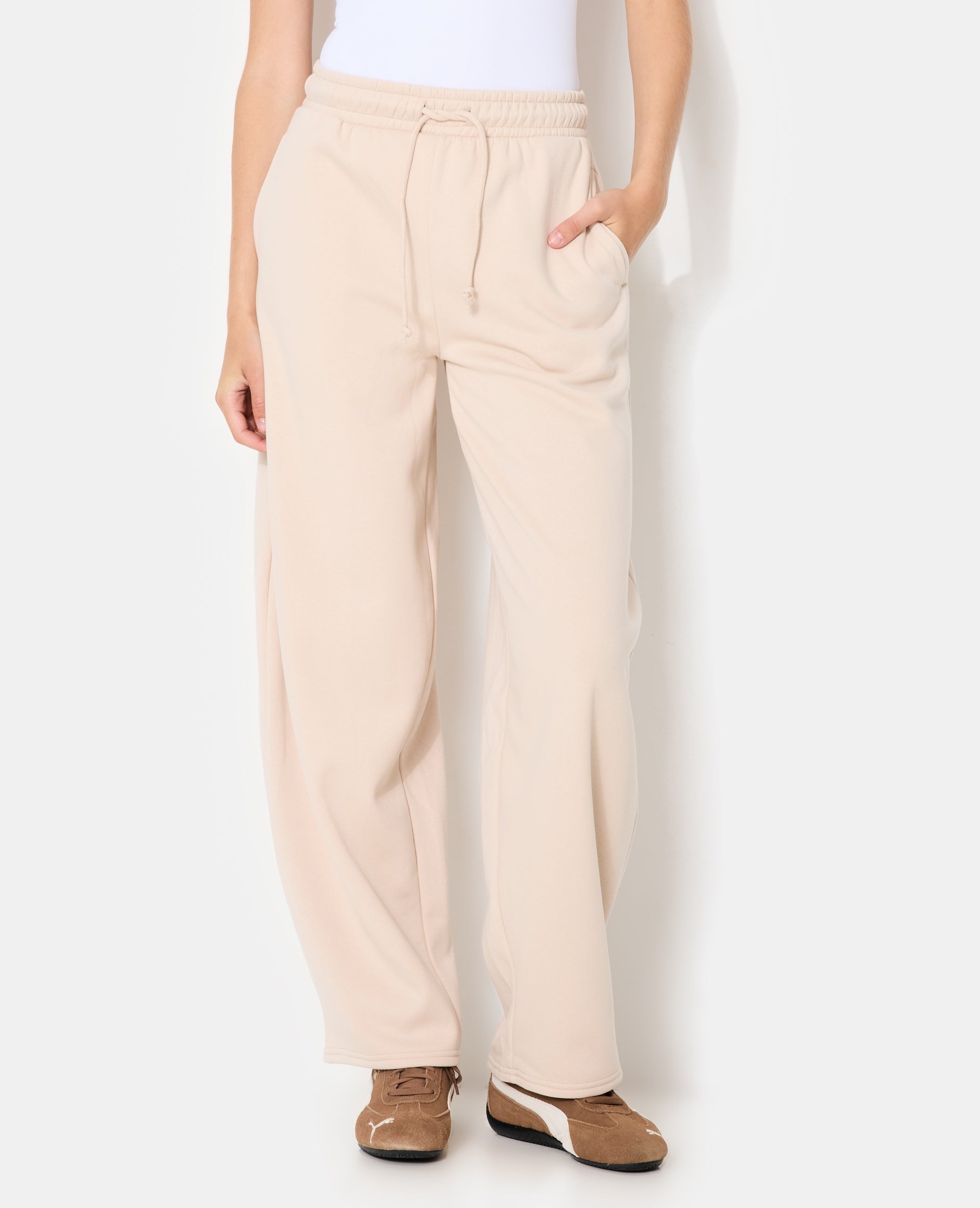 Pantalon de jogging en molleton forme barrel