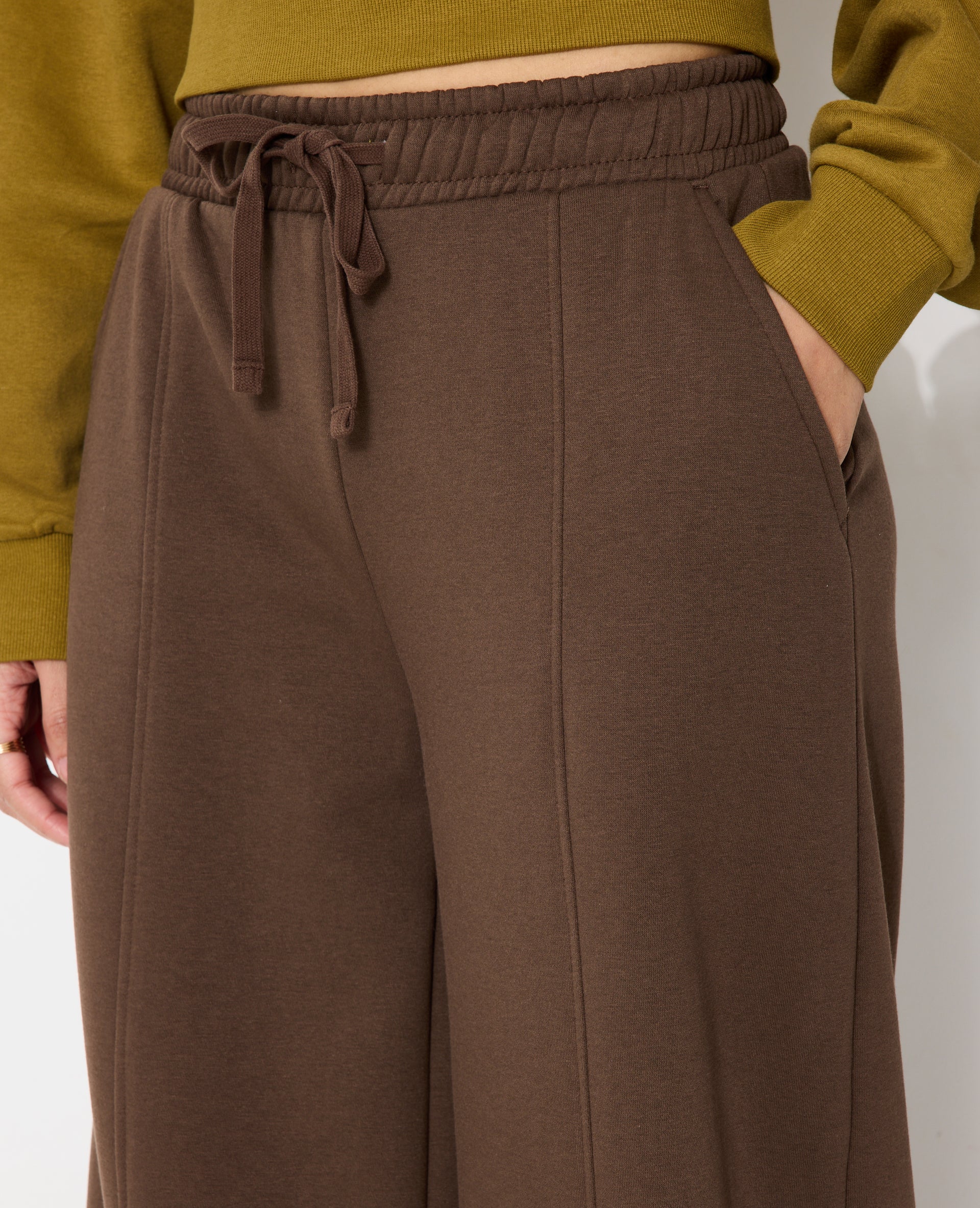 Pantalon molleton large taille élastiquée