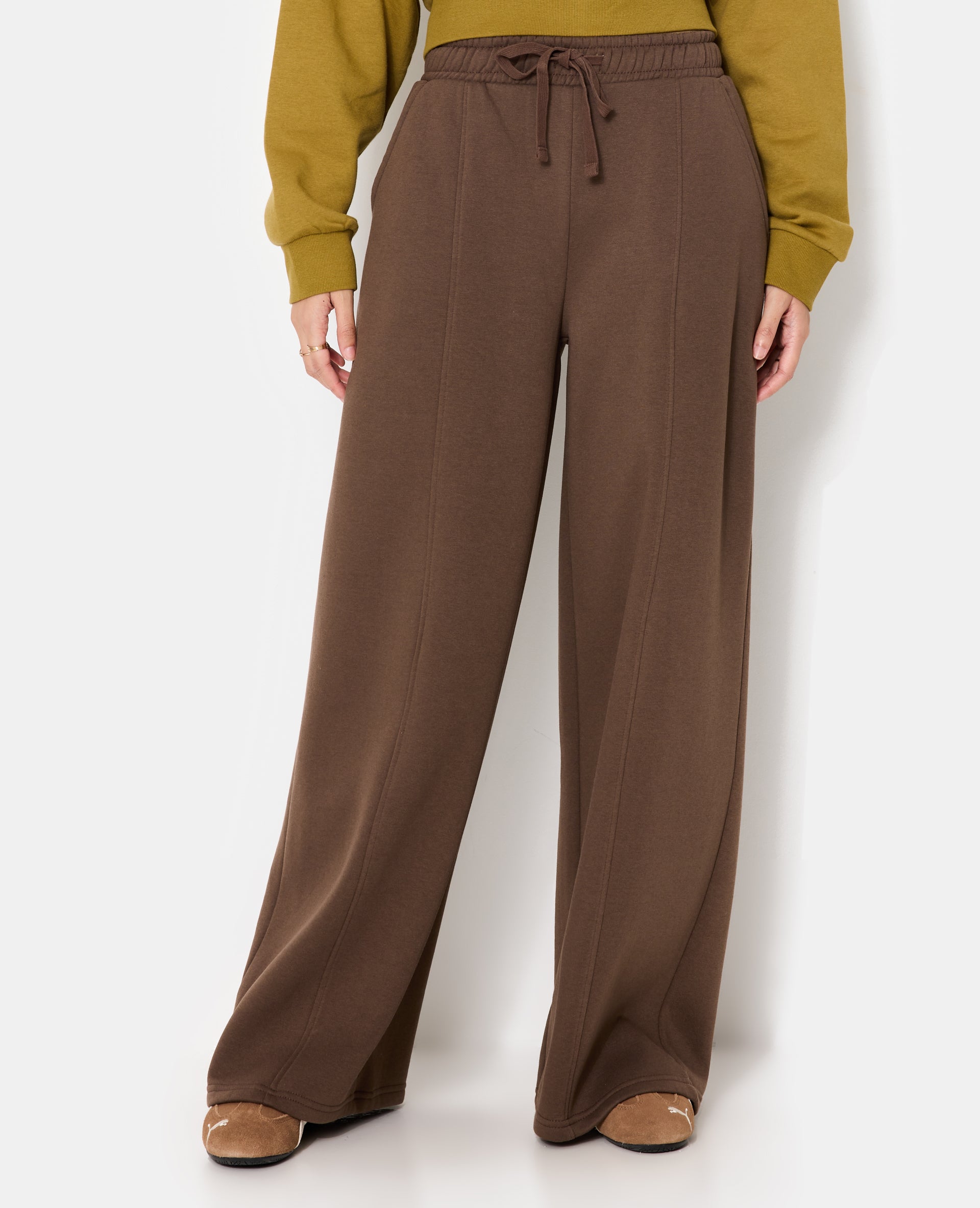 Pantalon molleton large taille élastiquée