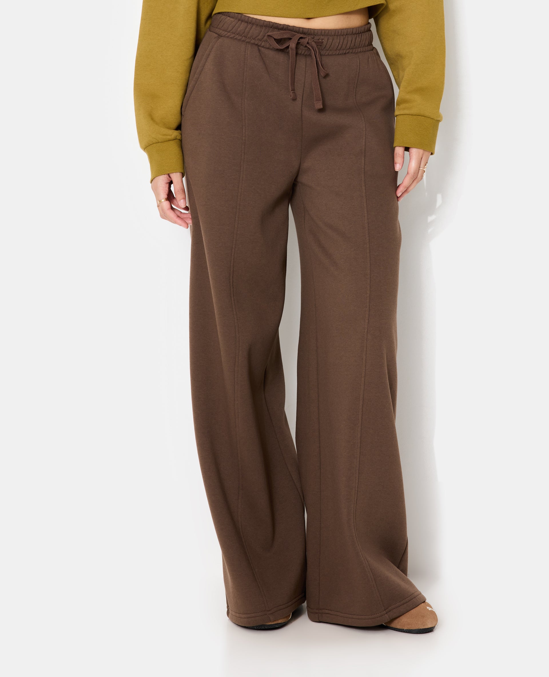 Pantalon molleton large taille élastiquée