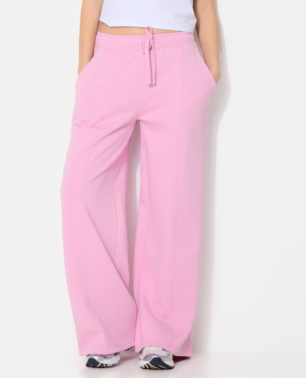 Pantalon molleton large taille élastiquée