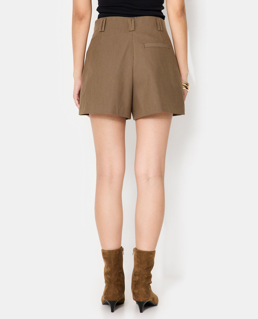 Short city taille haute motif mini pied-de-poule
