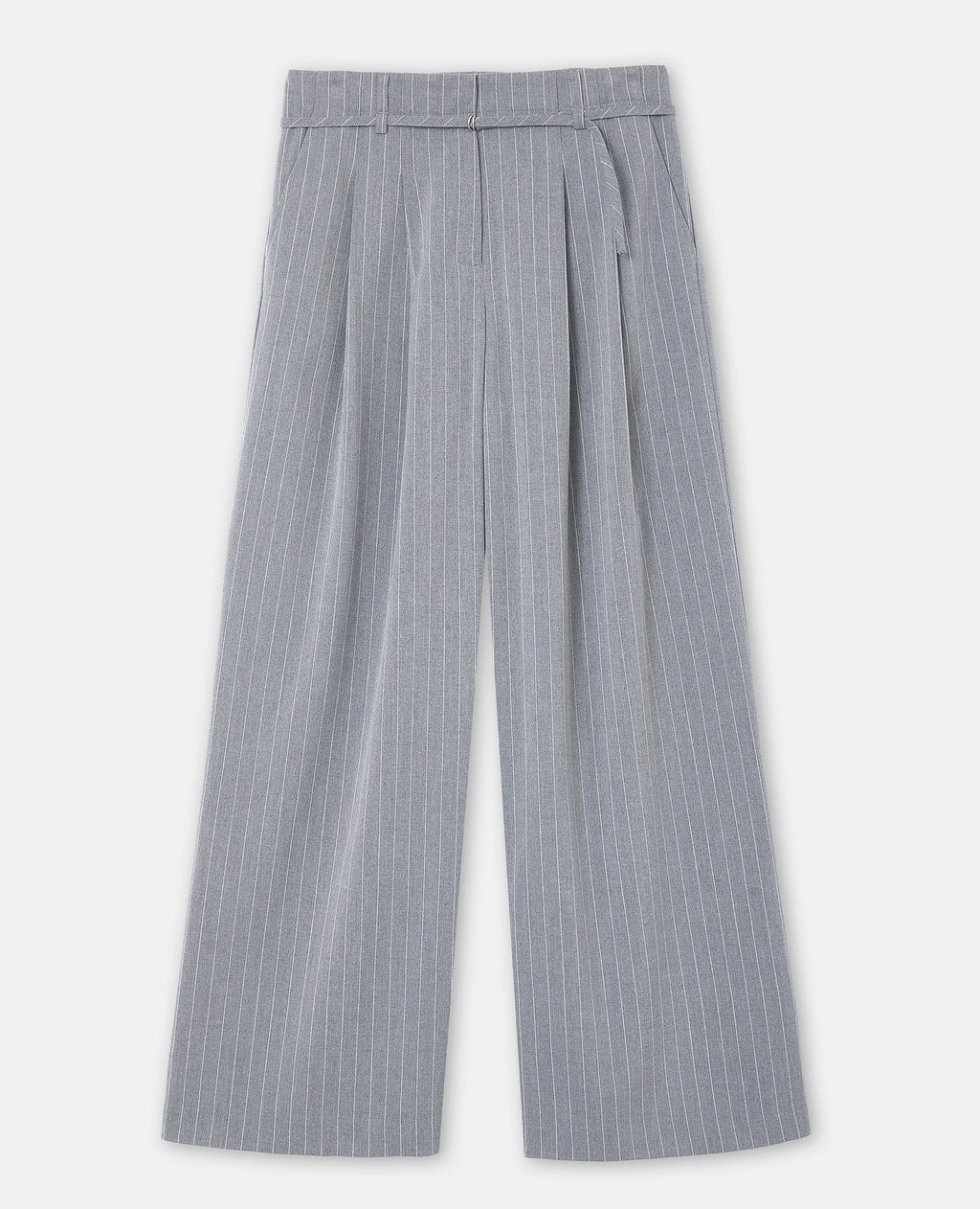 Pantalon large et droit avec fines rayures