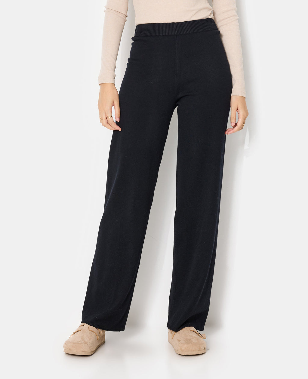 Pantalon droit en maille