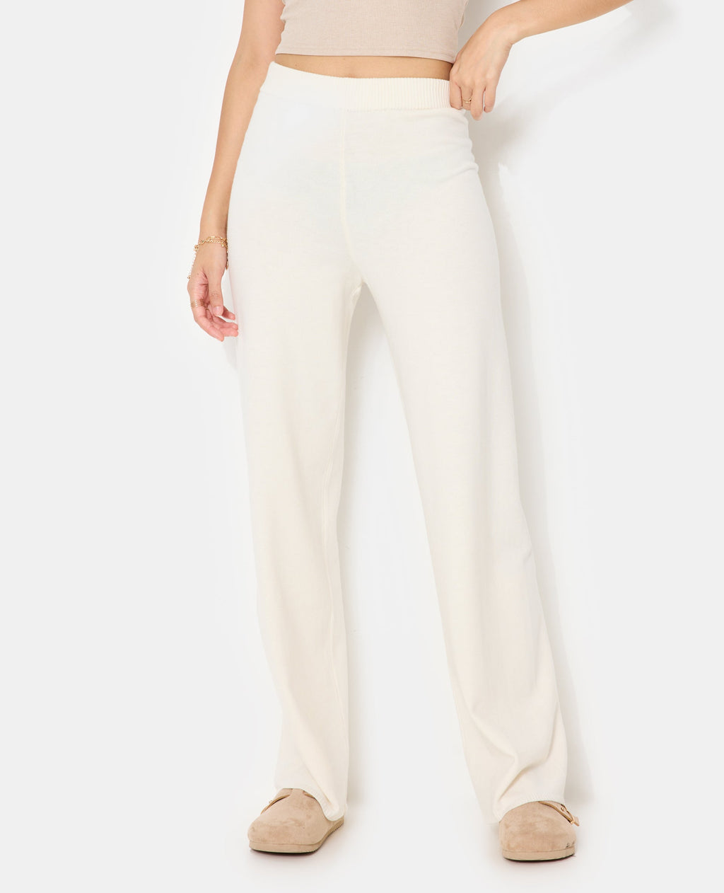 Pantalon droit en maille
