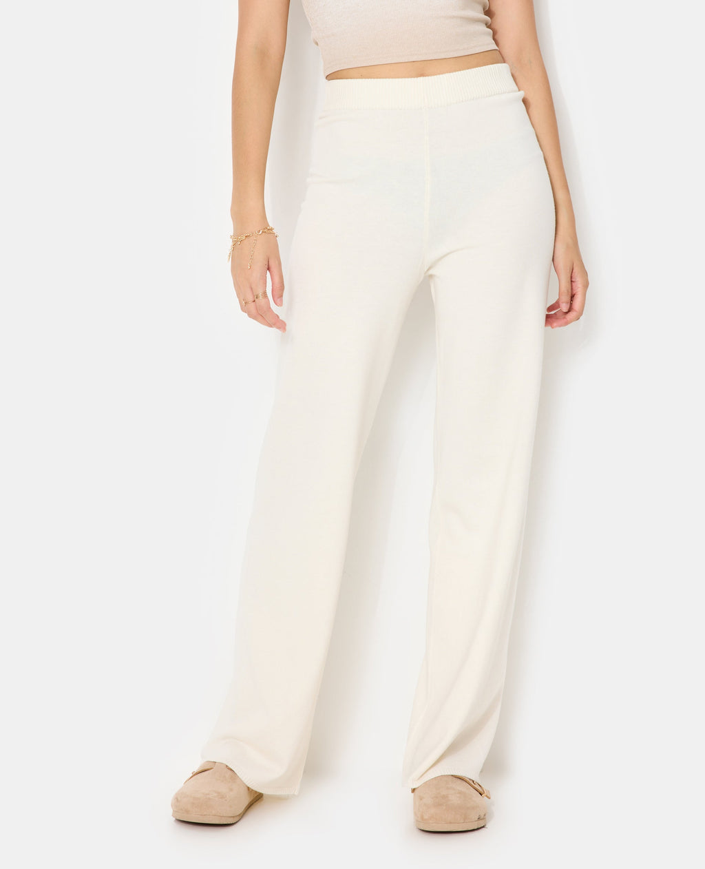 Pantalon droit en maille