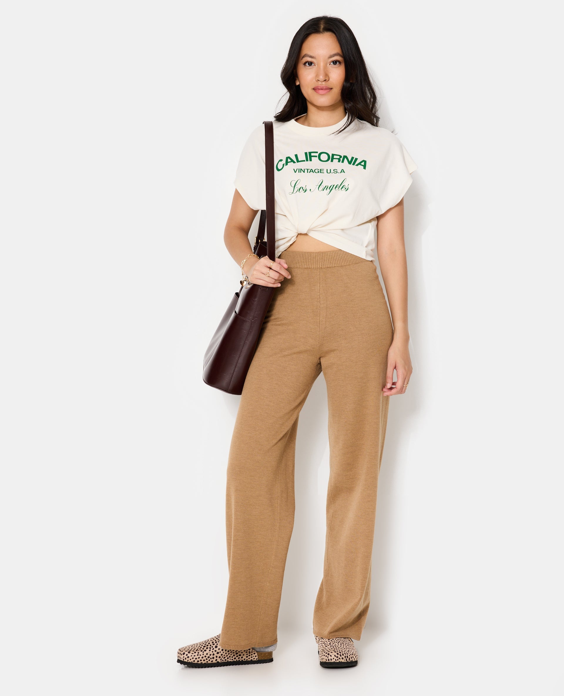 Pantalon droit en maille