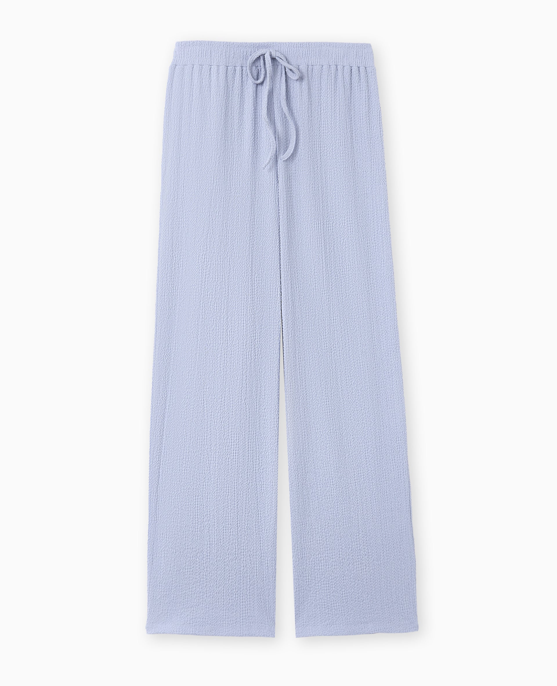 Pantalon large en tissu reliefé