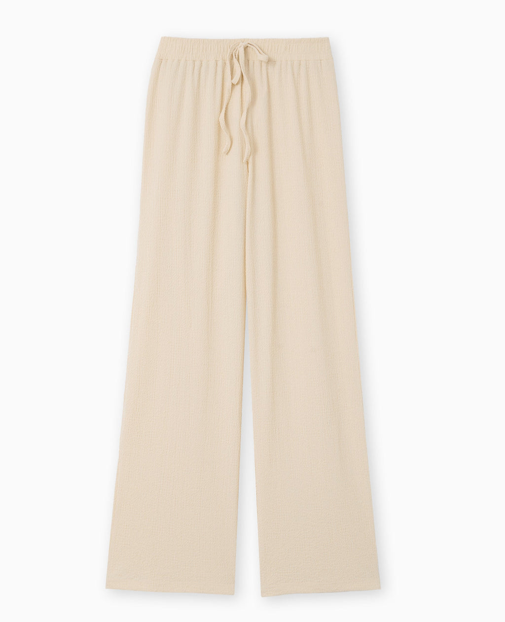 Pantalon large en tissu reliefé