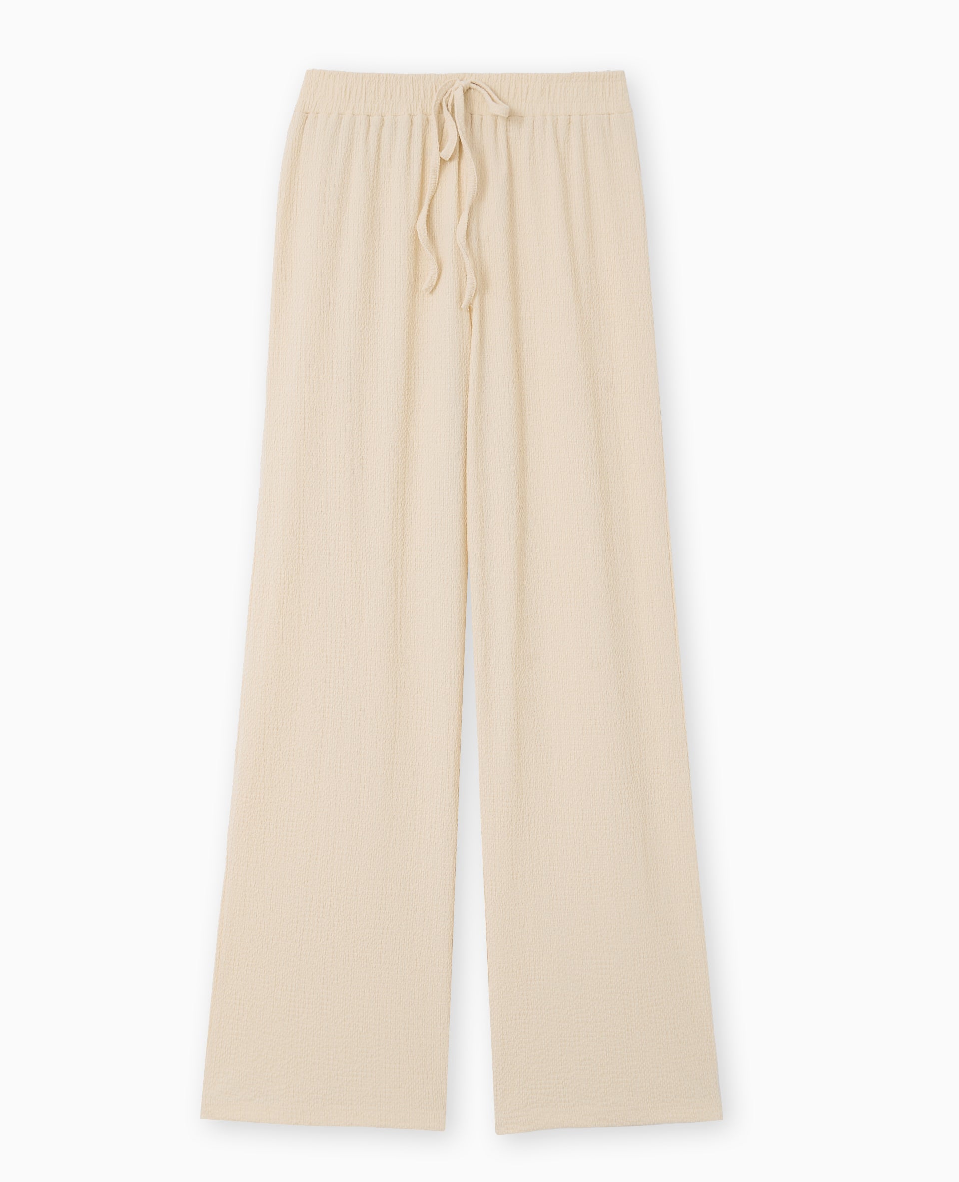 Pantalon large en tissu reliefé