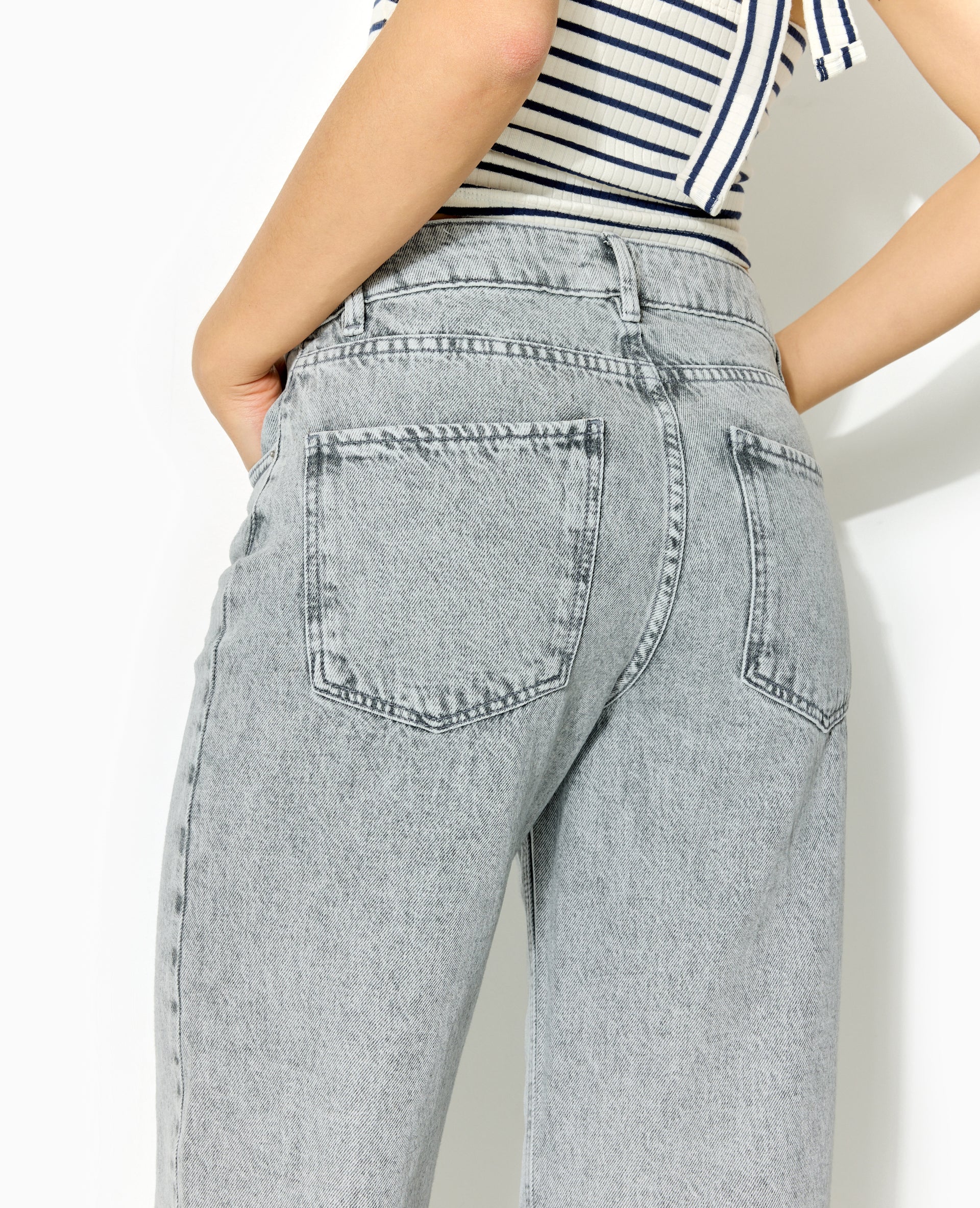 Jean wide taille croisée
