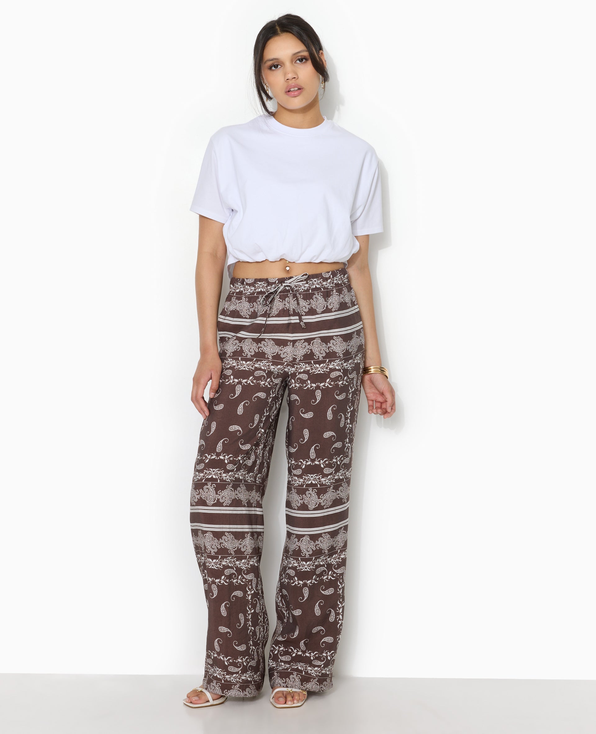 Pantalon taille coulissée motif bandana