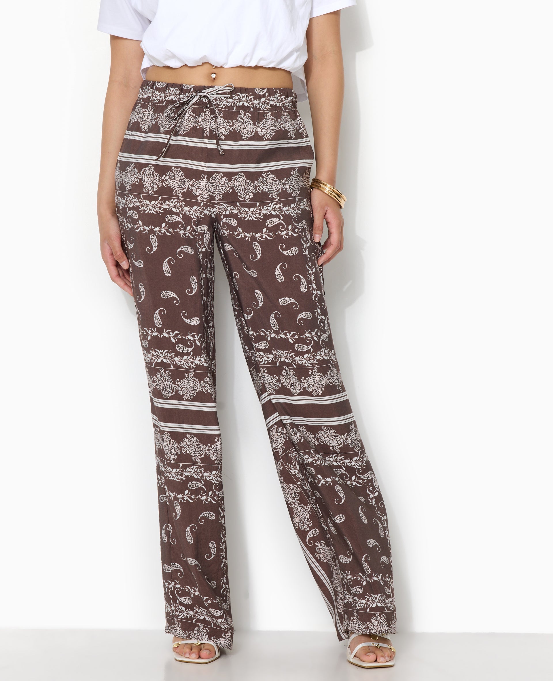 Pantalon taille coulissée motif bandana