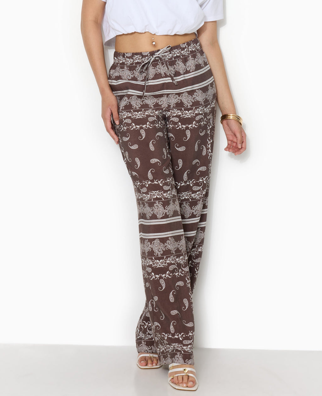 Pantalon taille coulissée motif bandana