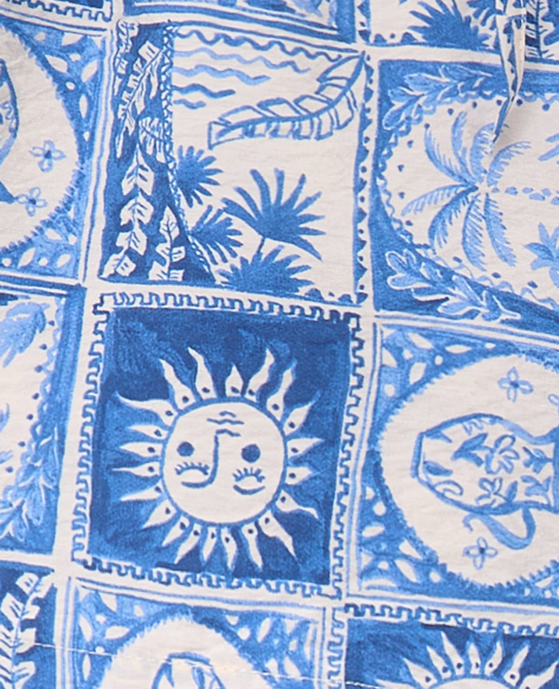 Short taille élastiquée motifs soleils et palmiers