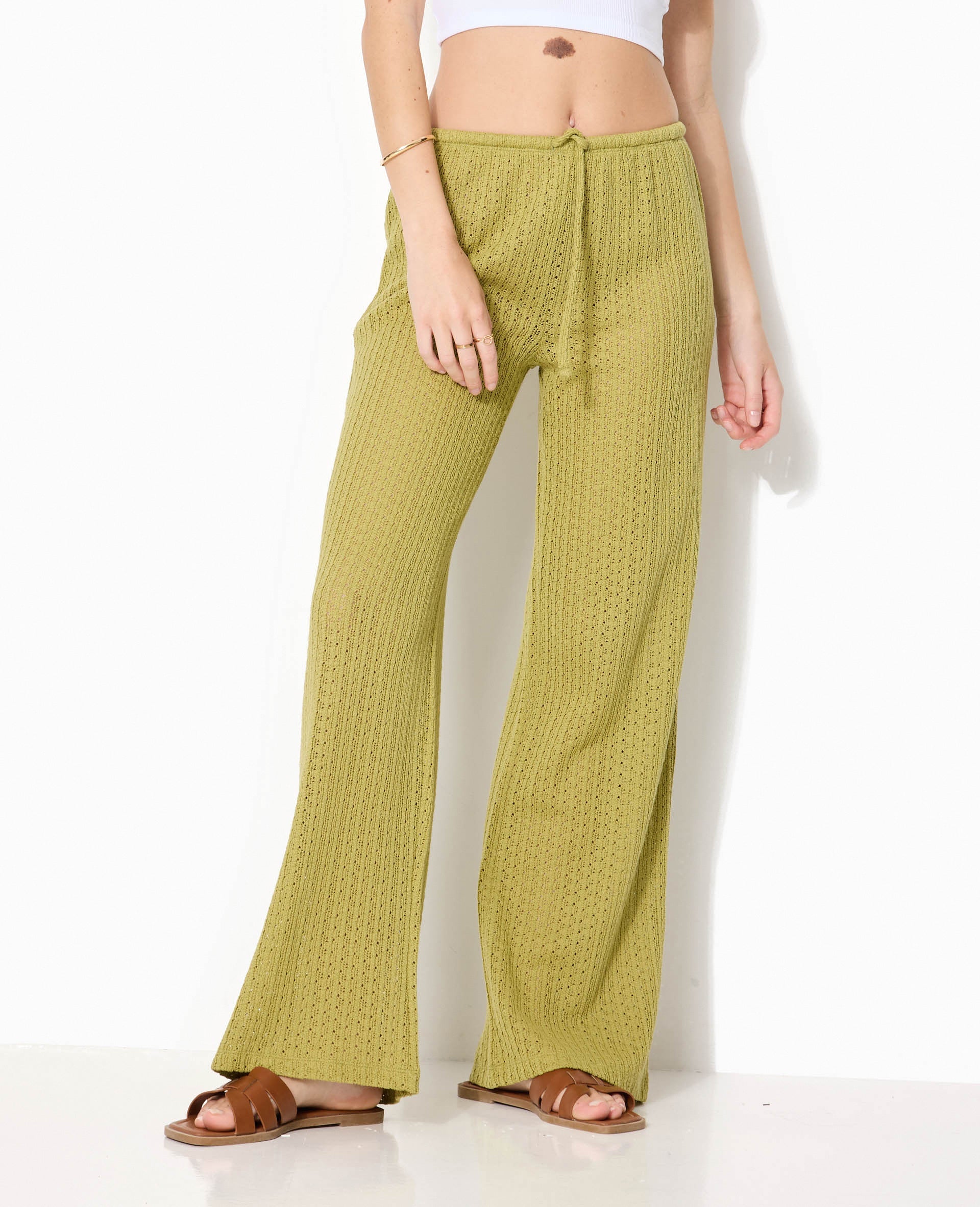 Pantalon ample en maille ajourée