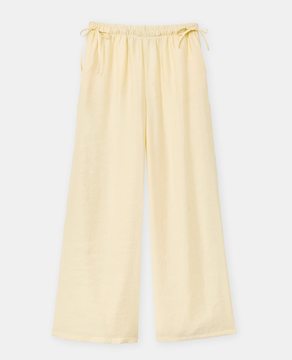 Pantalon palazzo en tissu effet peau de pêche