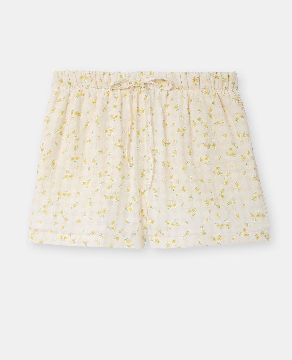 Short taille coulissée motif fleurs