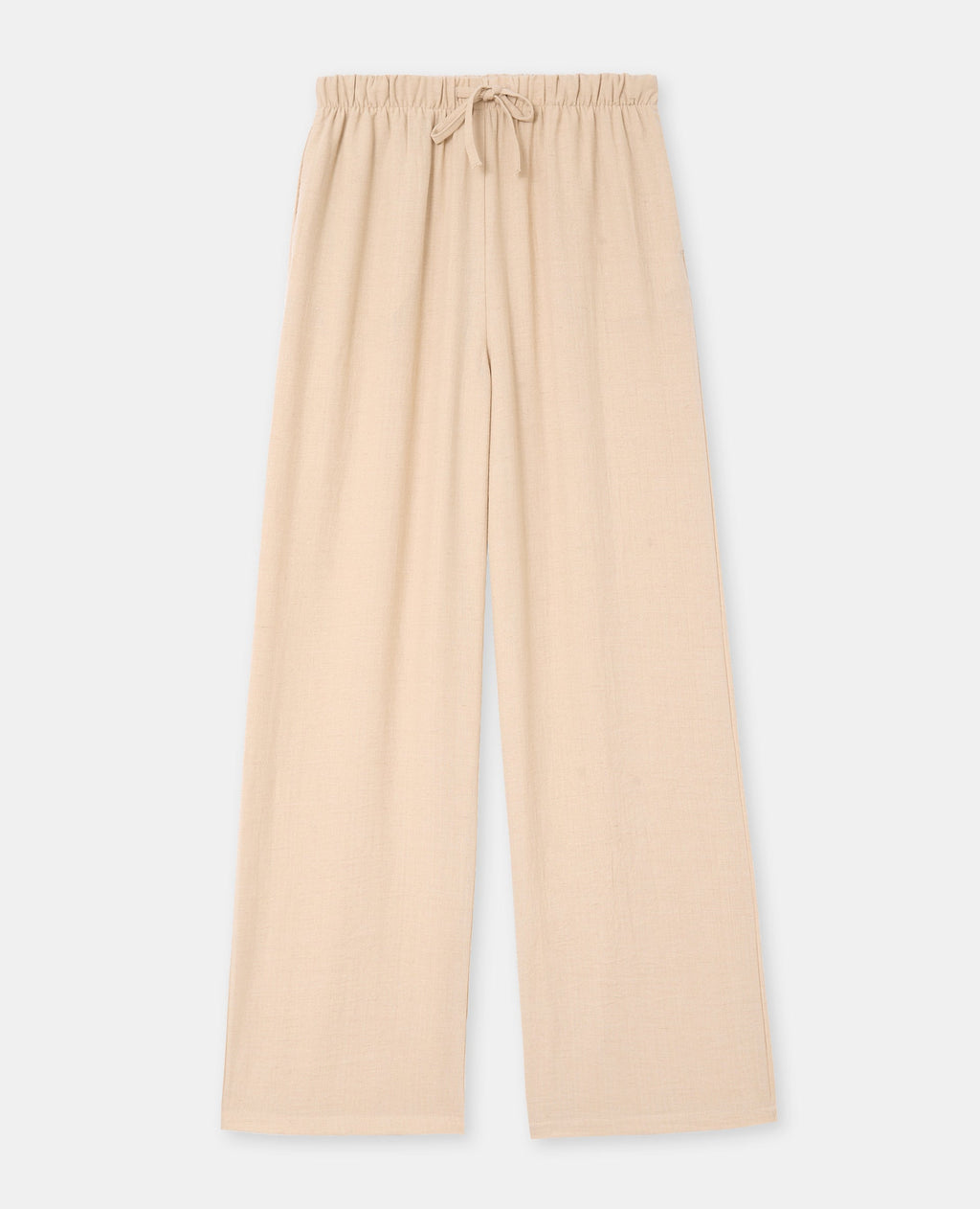 Pantalon large et droit avec lien coulissé