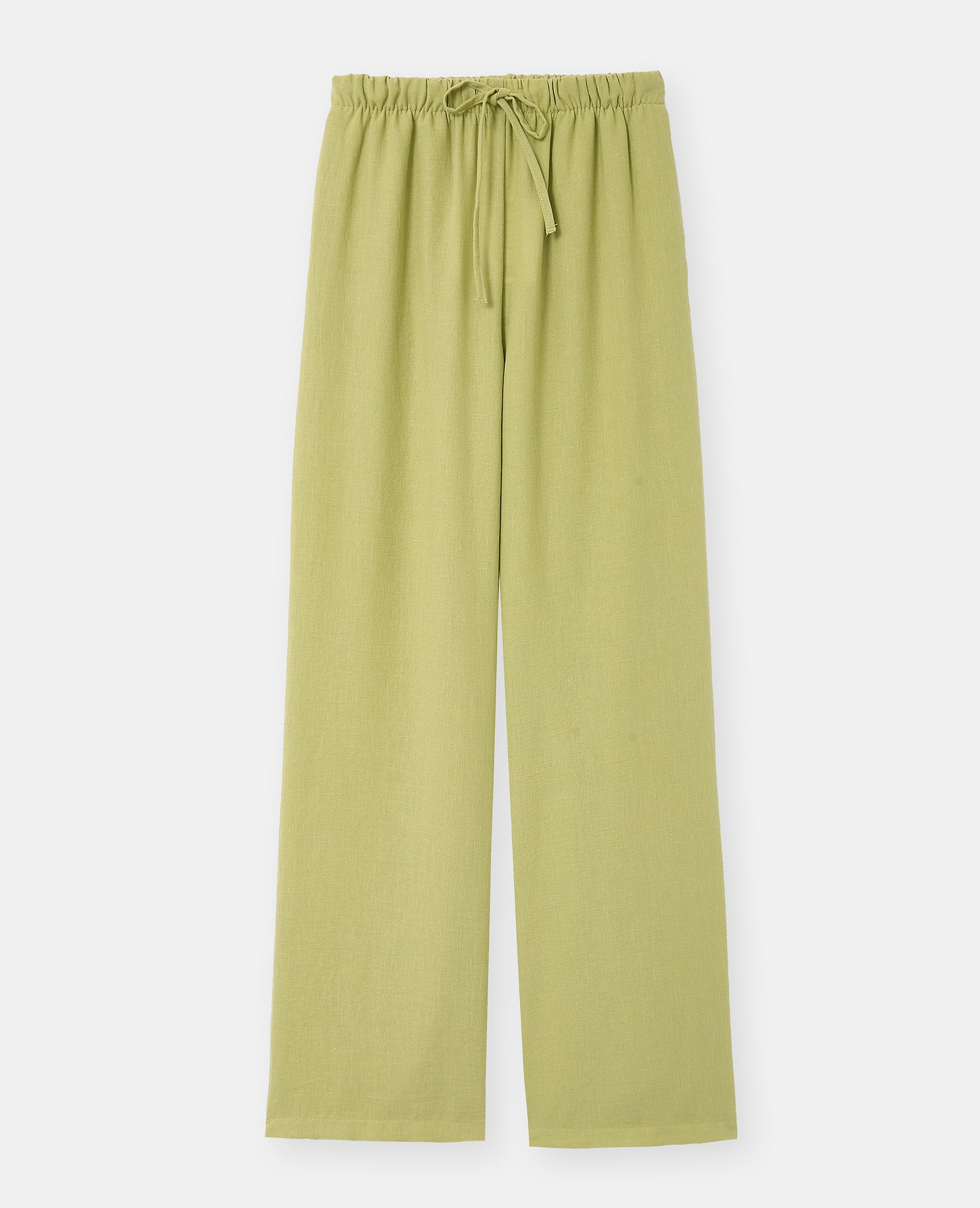 Pantalon large et droit avec lien coulissé