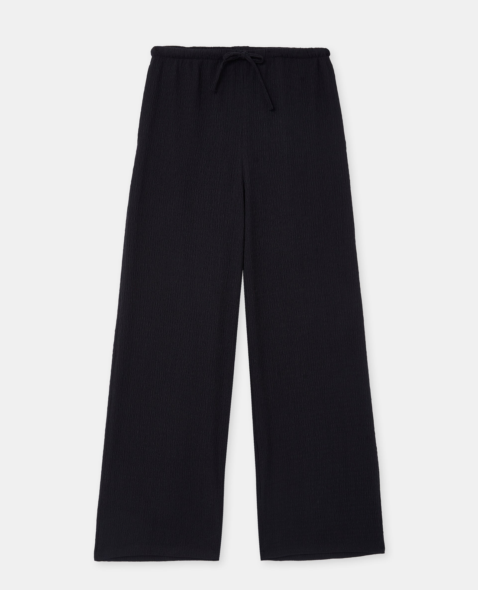 Pantalon large et droit en tissu reliefé