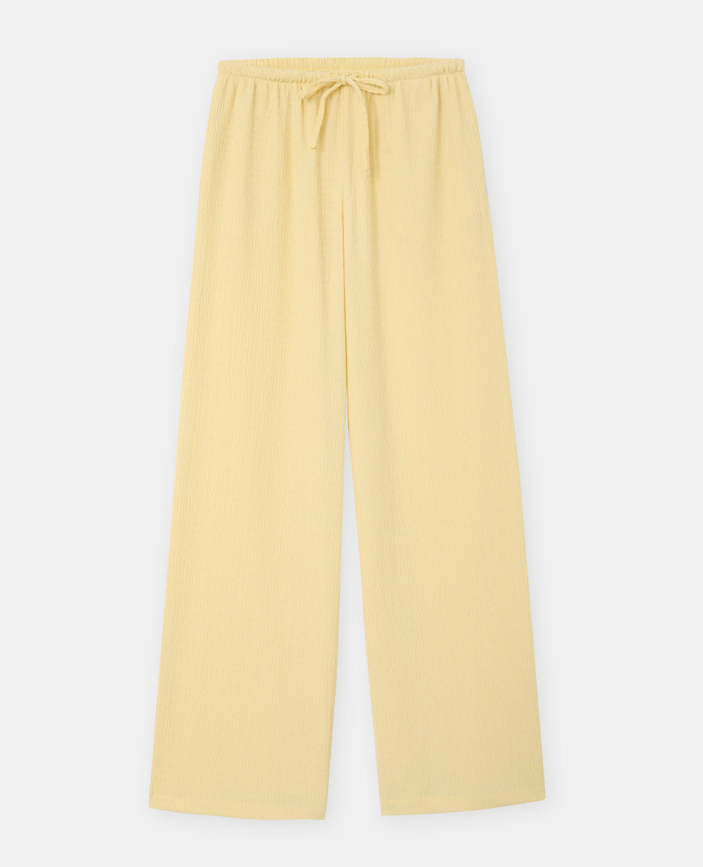 Pantalon large et droit en tissu reliefé
