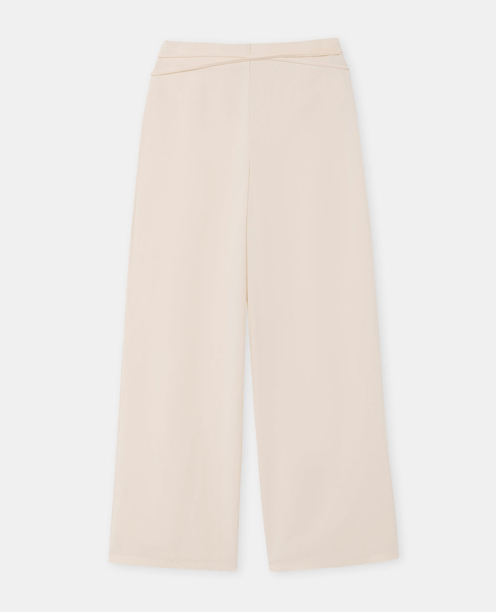 Pantalon droit taille haute avec lin