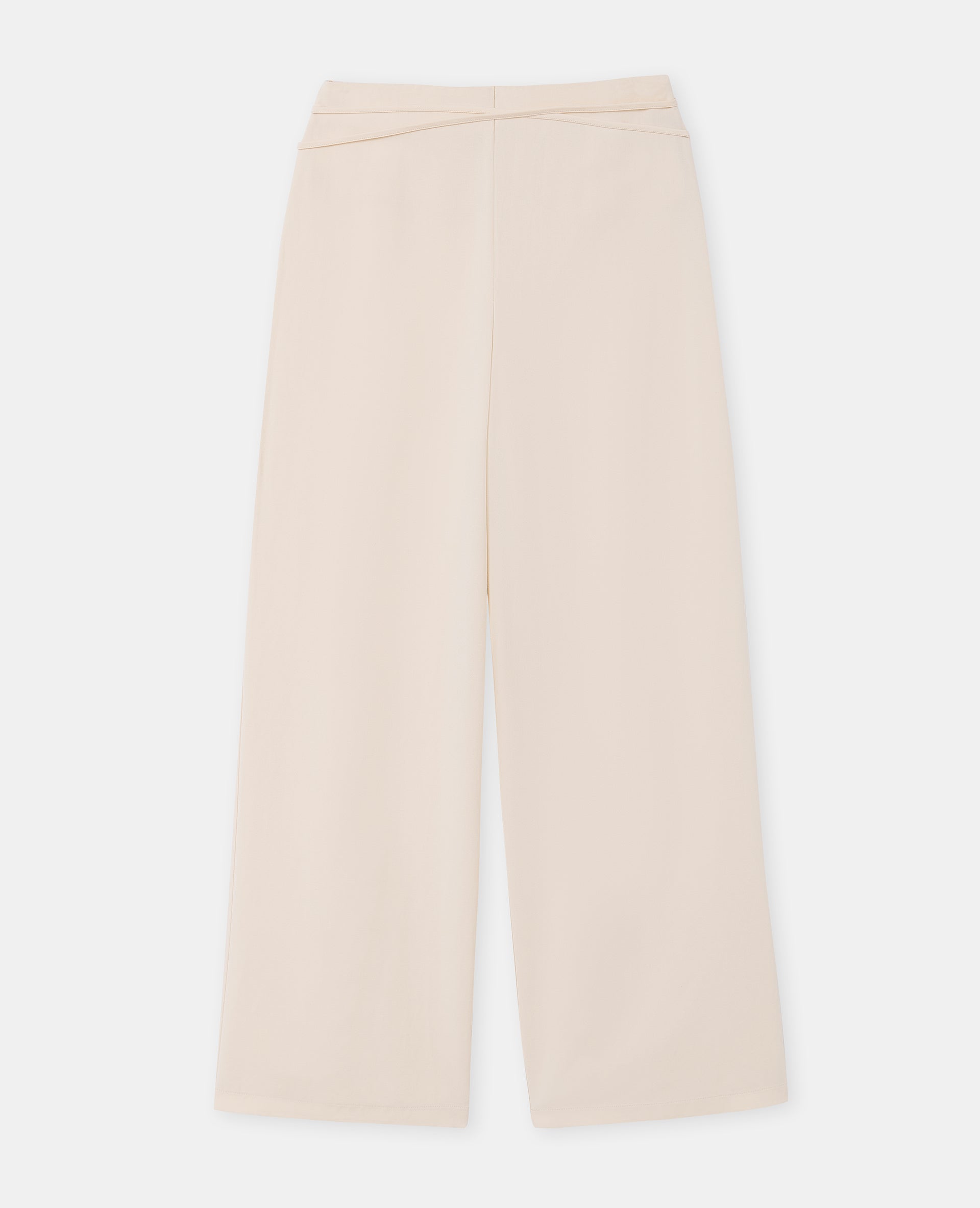 Pantalon droit taille haute avec lin