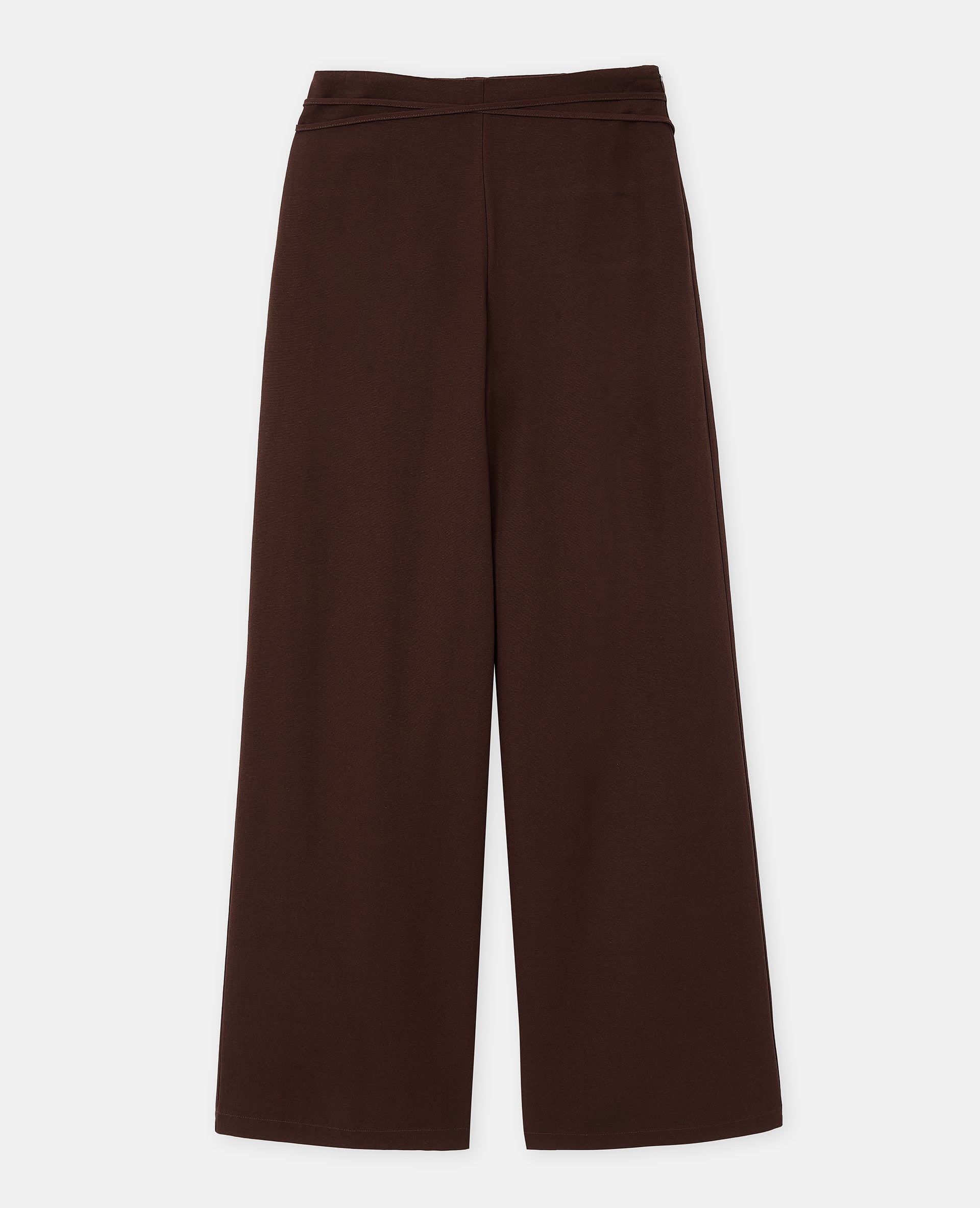 Pantalon droit taille haute avec lin