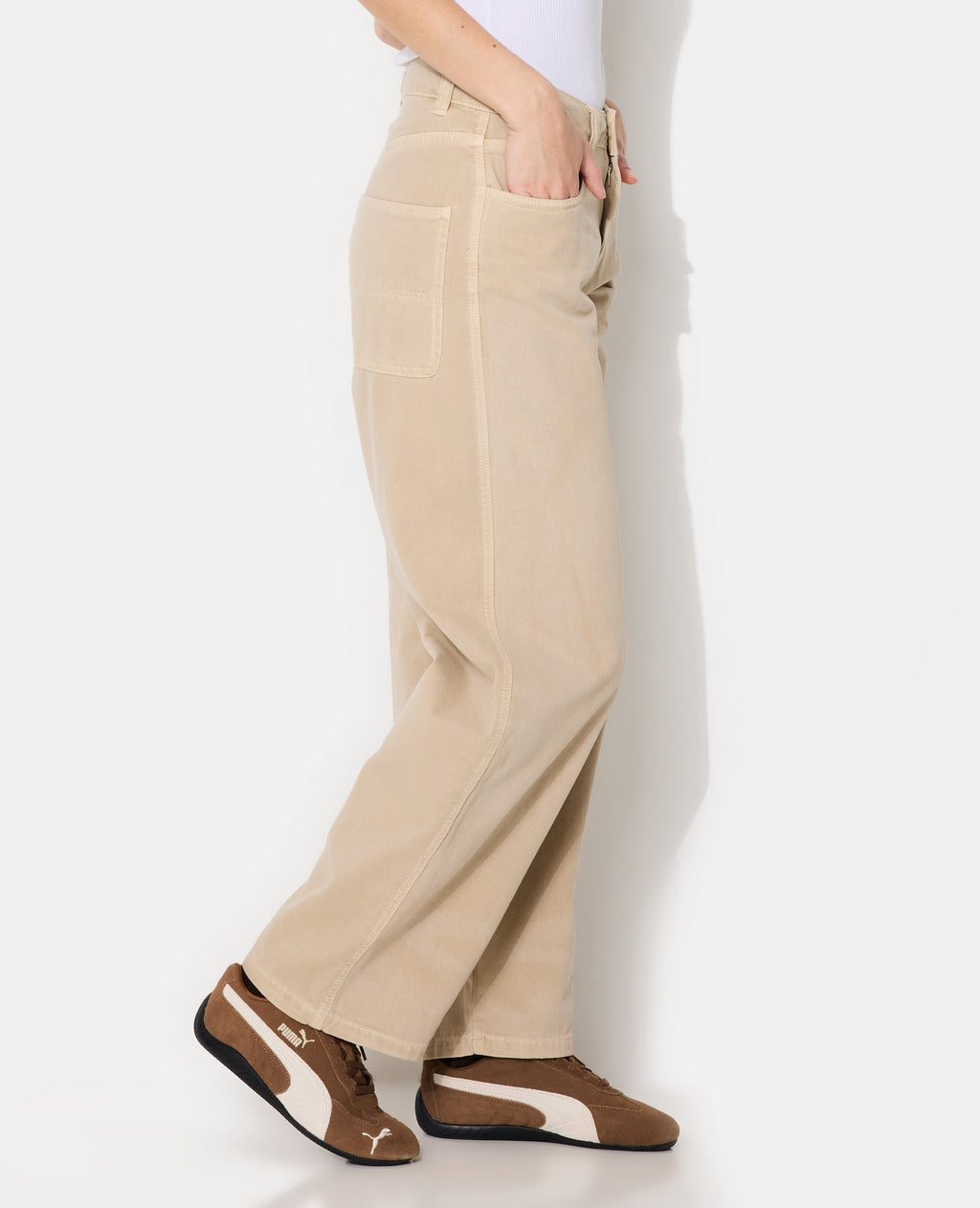 Jean barrel taille haute