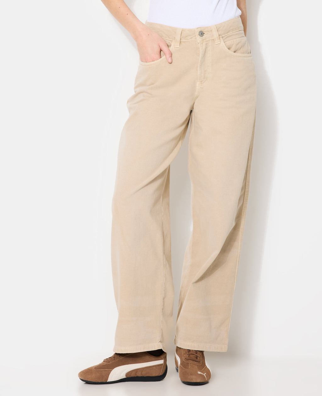 Jean barrel taille haute