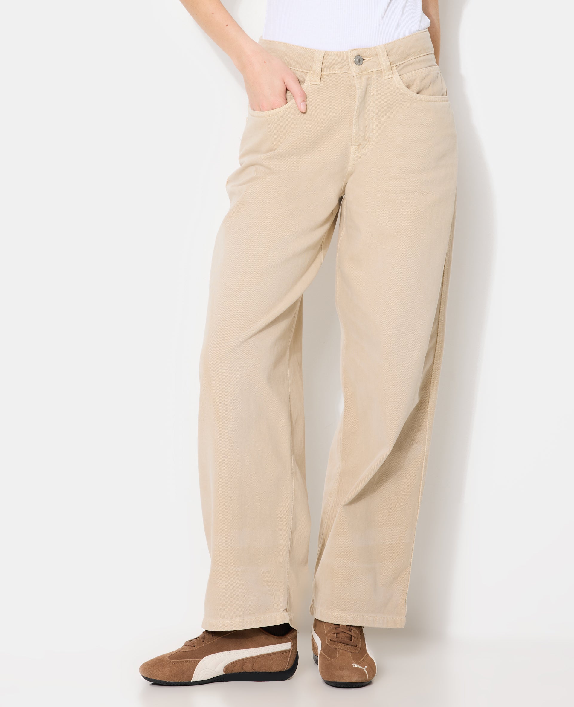 Jean barrel taille haute