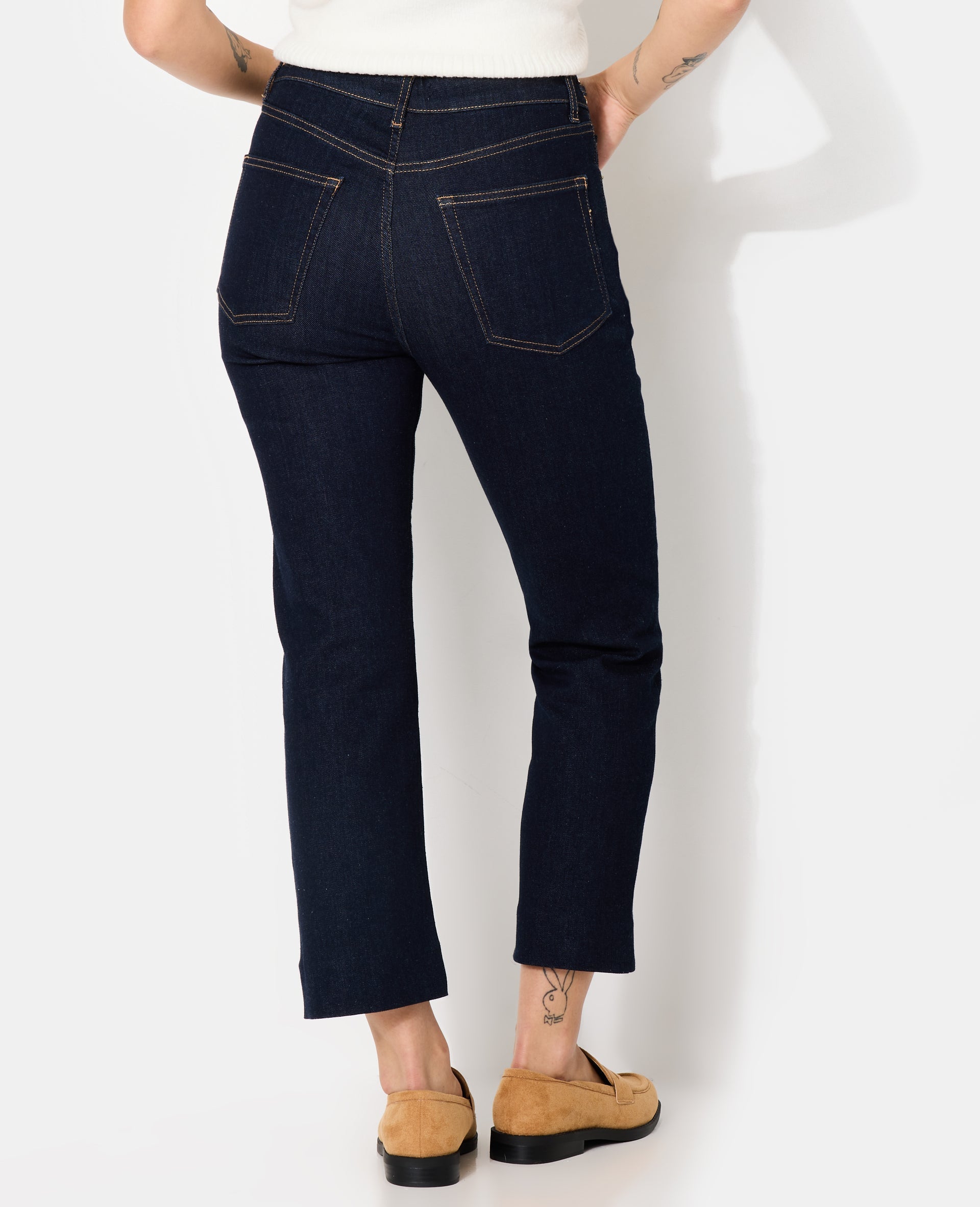Jean slim 7/8ème avec détails bijoux