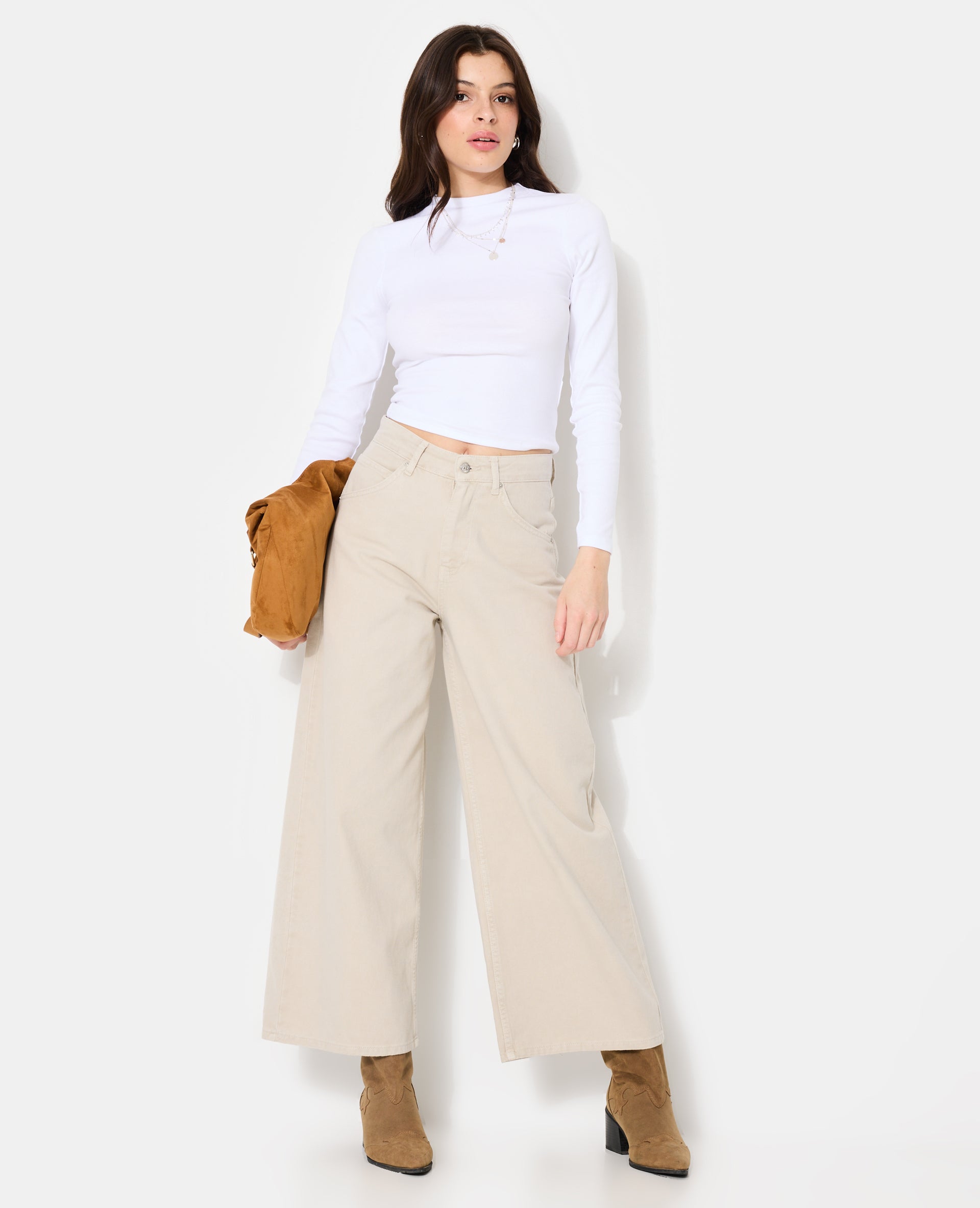 Jean wide taille haute