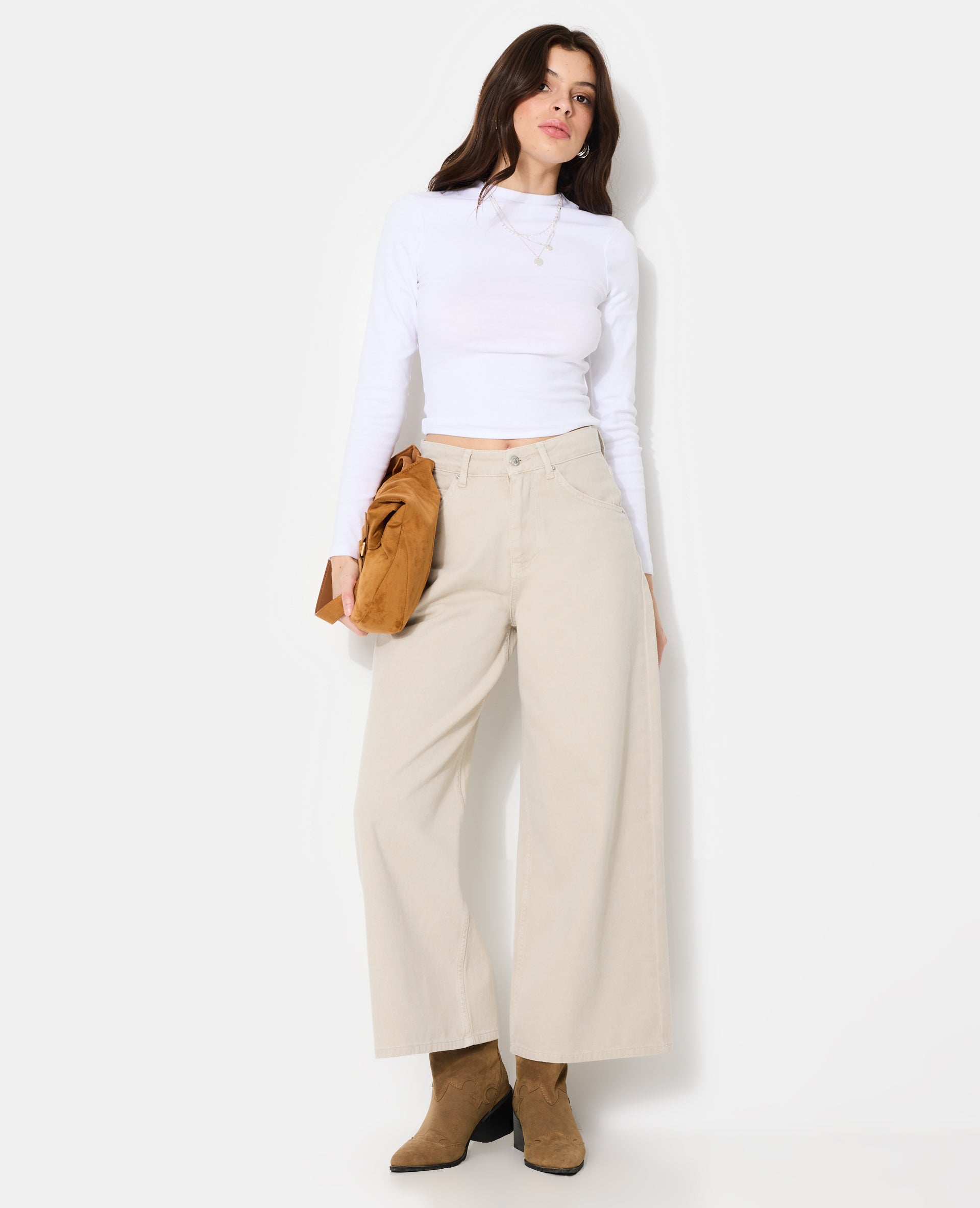 Jean wide taille haute