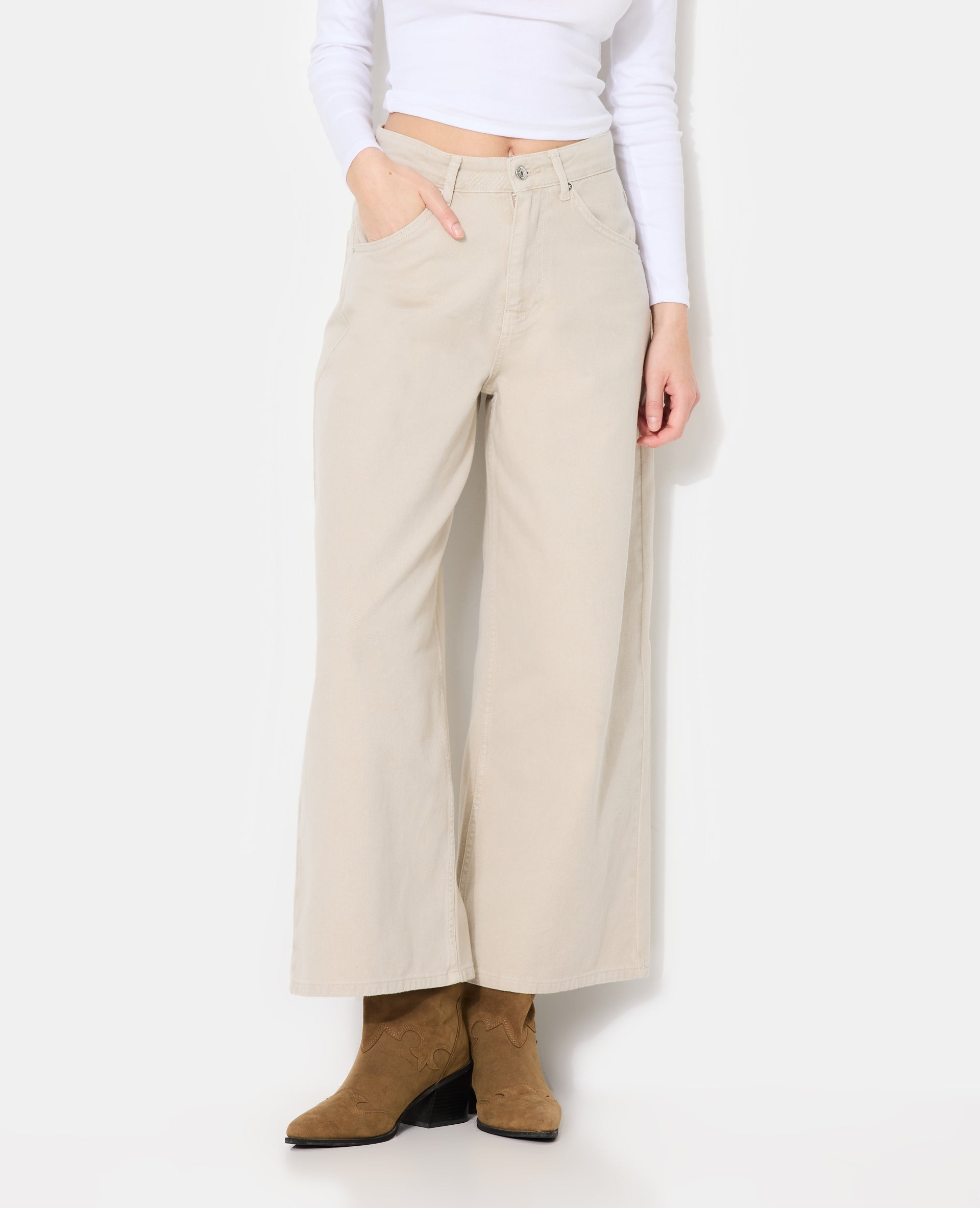 Jean wide taille haute