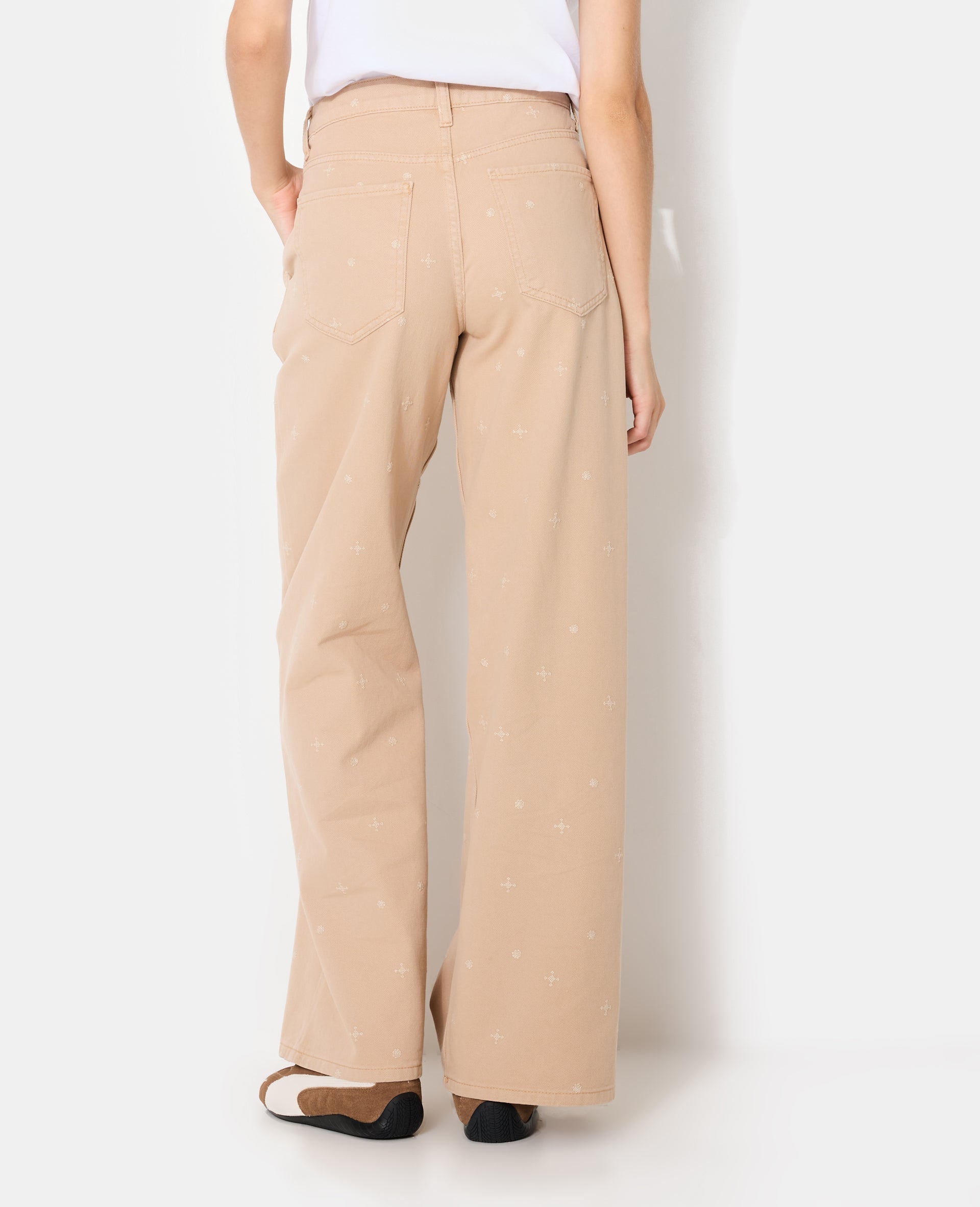 Jean straight avec broderies