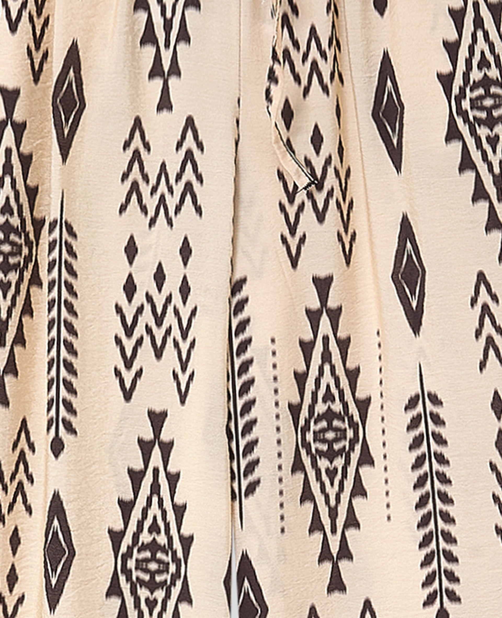 Pantalon fluide avec lien coulissé motifs ethniques