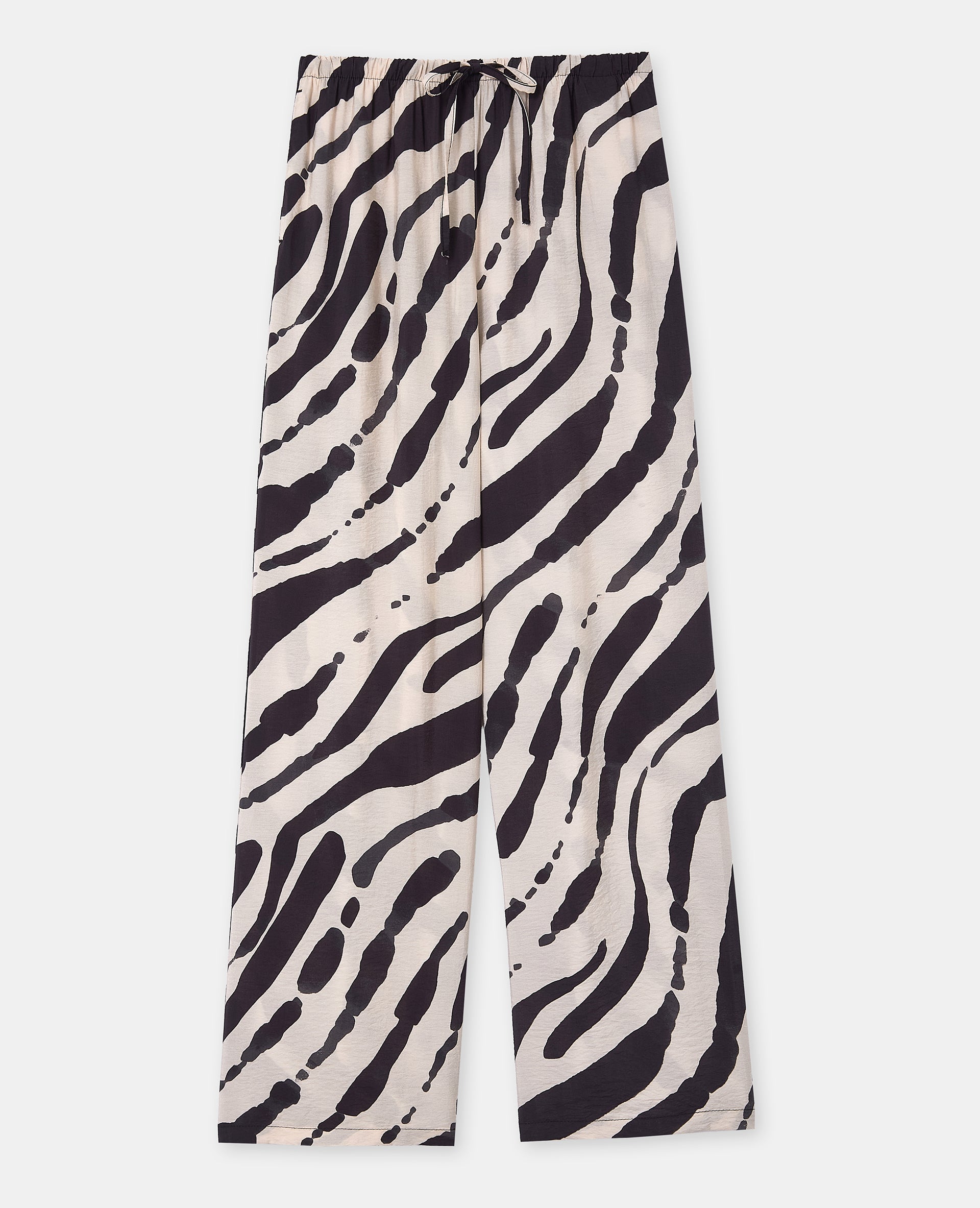 Pantalon fluide avec lien coulissé motifs zébrés
