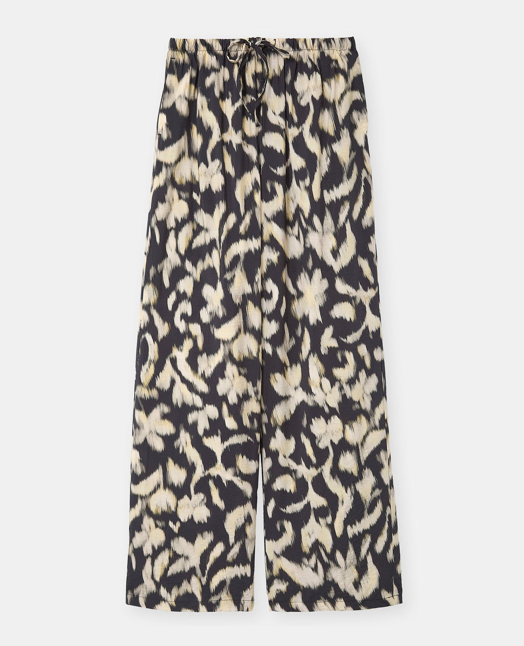Pantalon fluide avec lien coulissé motifs flous