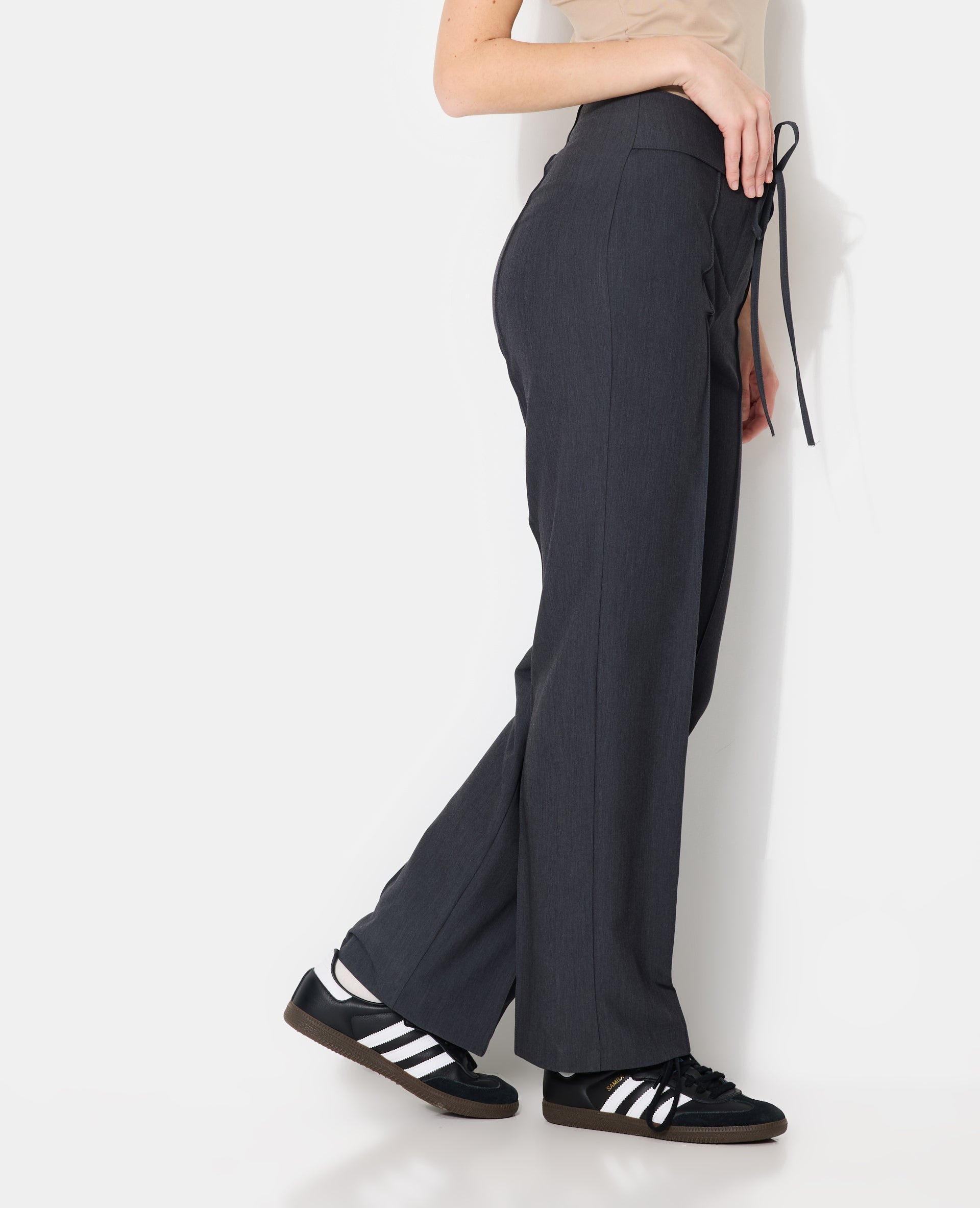 Pantalon city avec ceinture à nouer