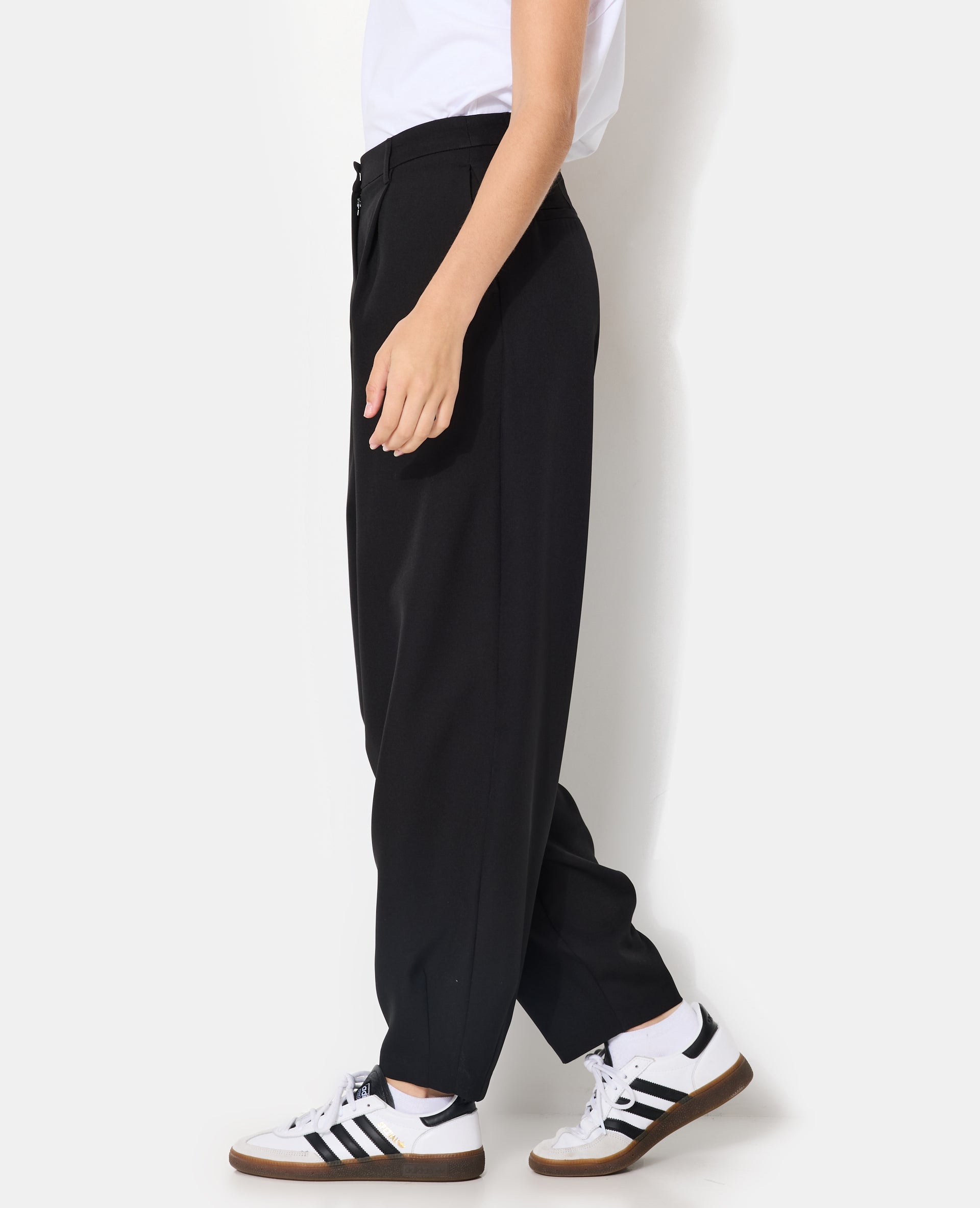 Pantalon barrel city taille haute