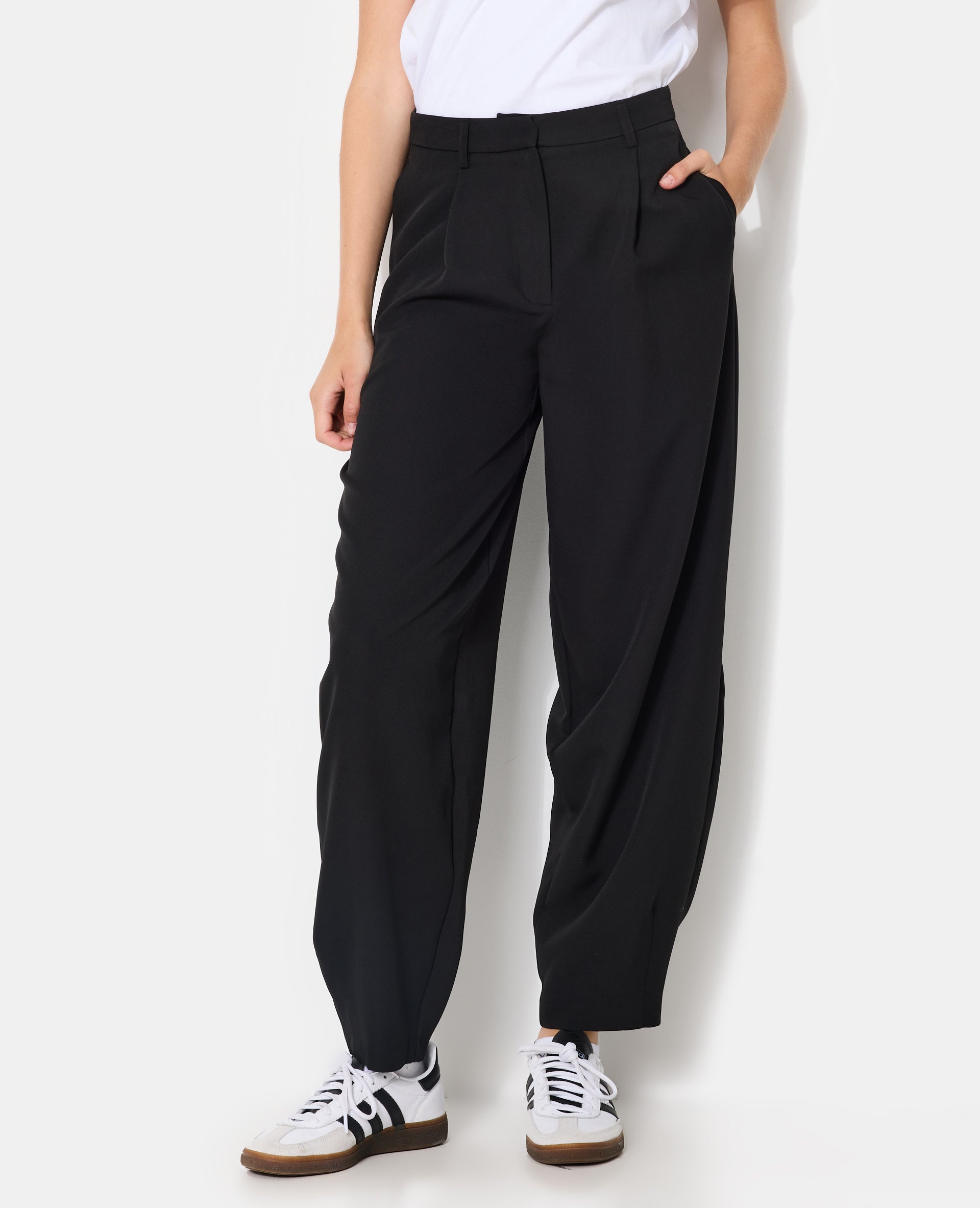 Pantalon barrel city taille haute