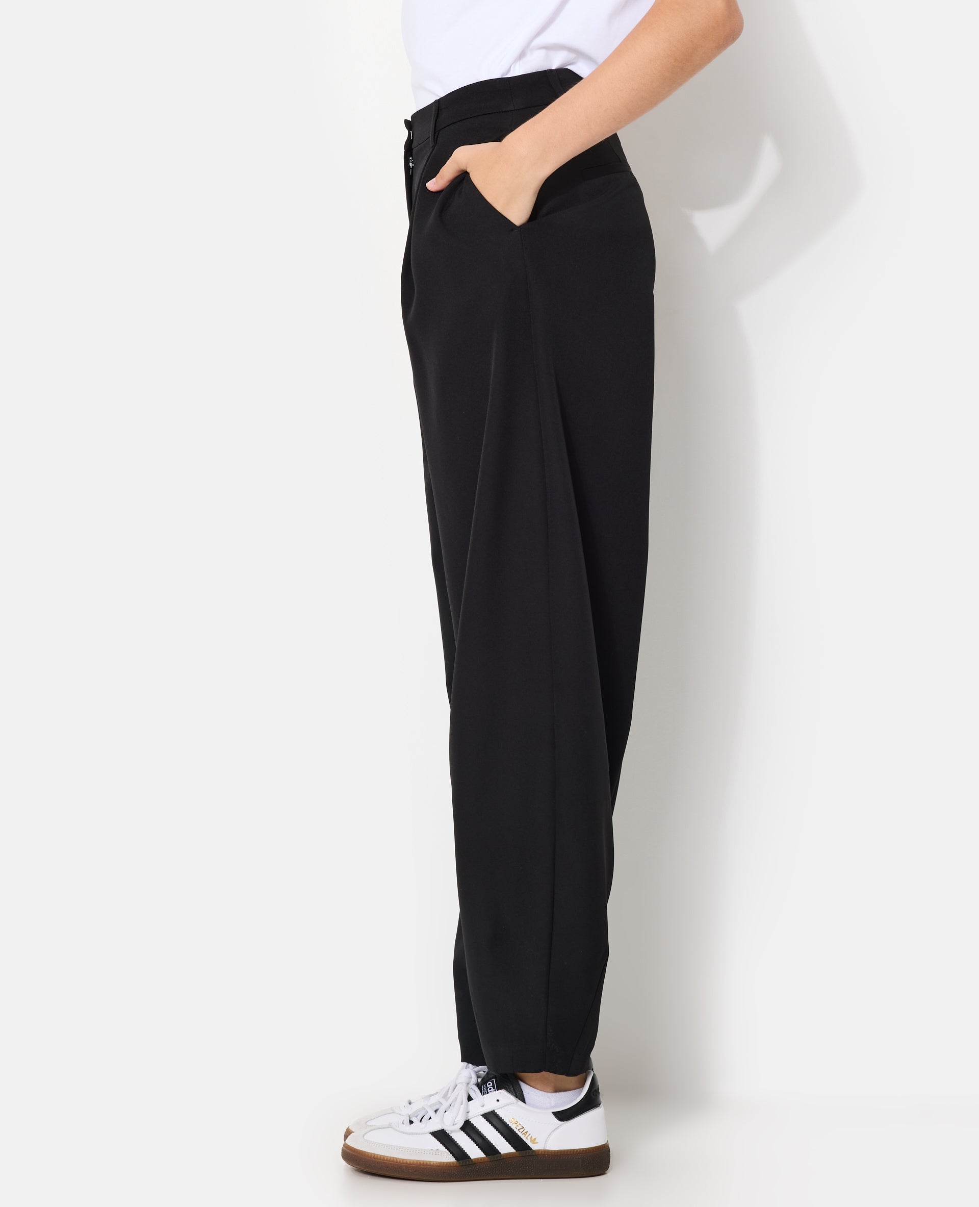 Pantalon barrel city taille haute