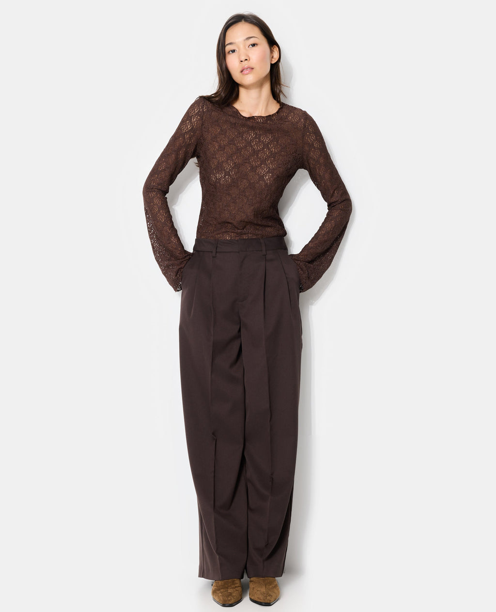 Pantalon city large avec pinces