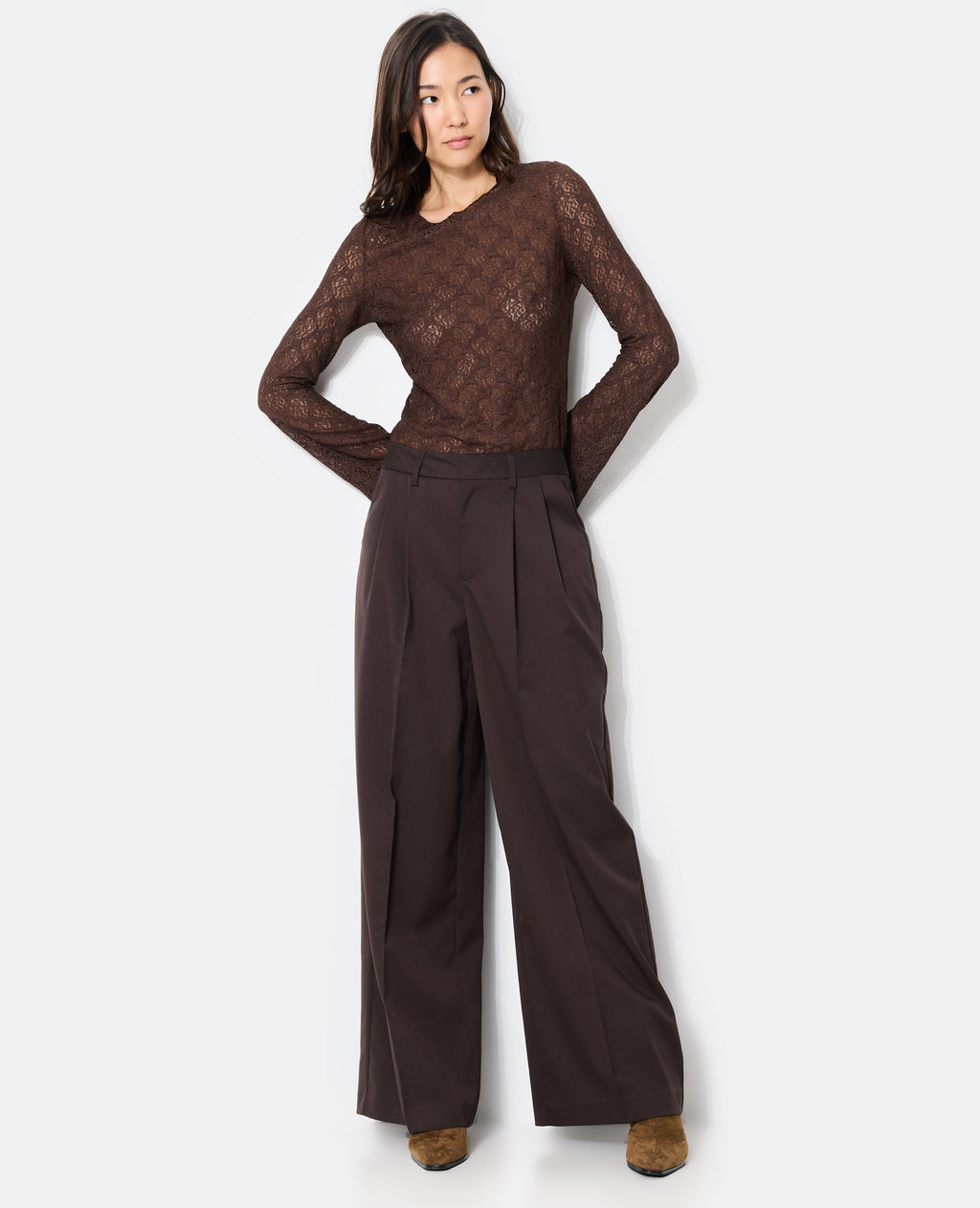 Pantalon city large avec pinces