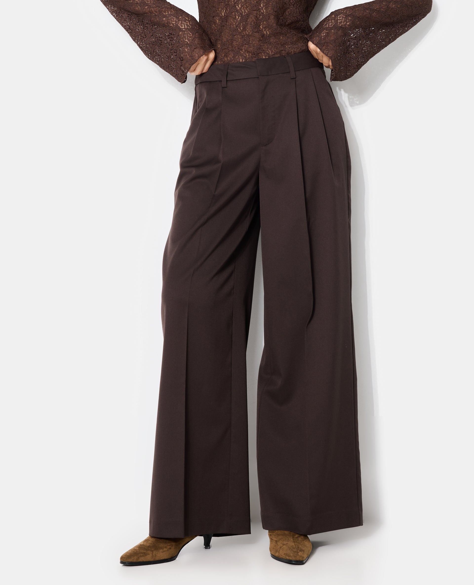 Pantalon city large avec pinces