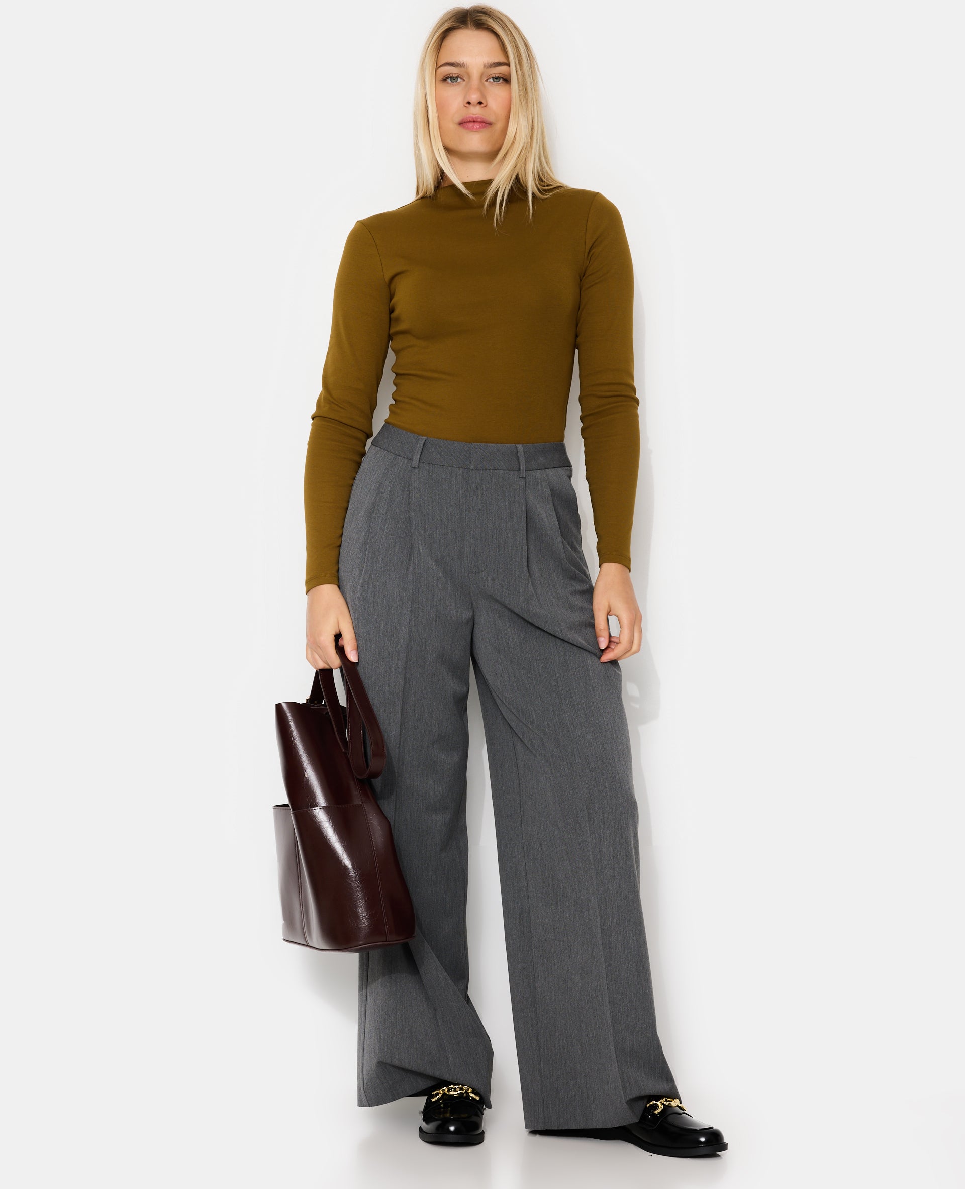 Pantalon city large avec pinces
